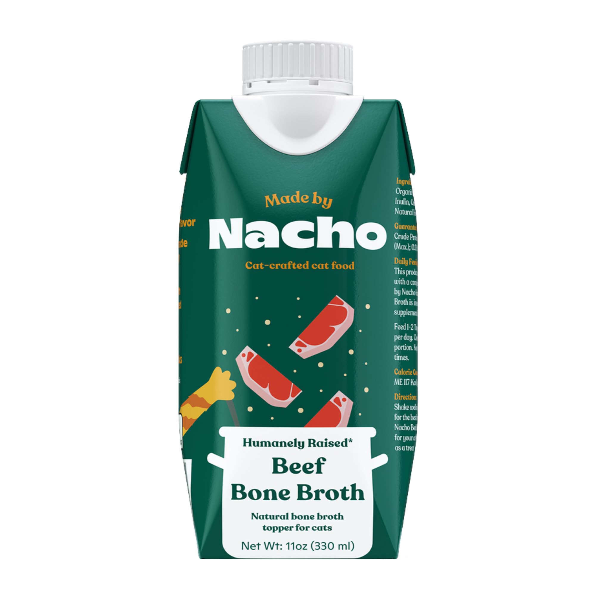 Made by Nacho Beef Bone Broth for Cats, Hydrating & Digestive Health