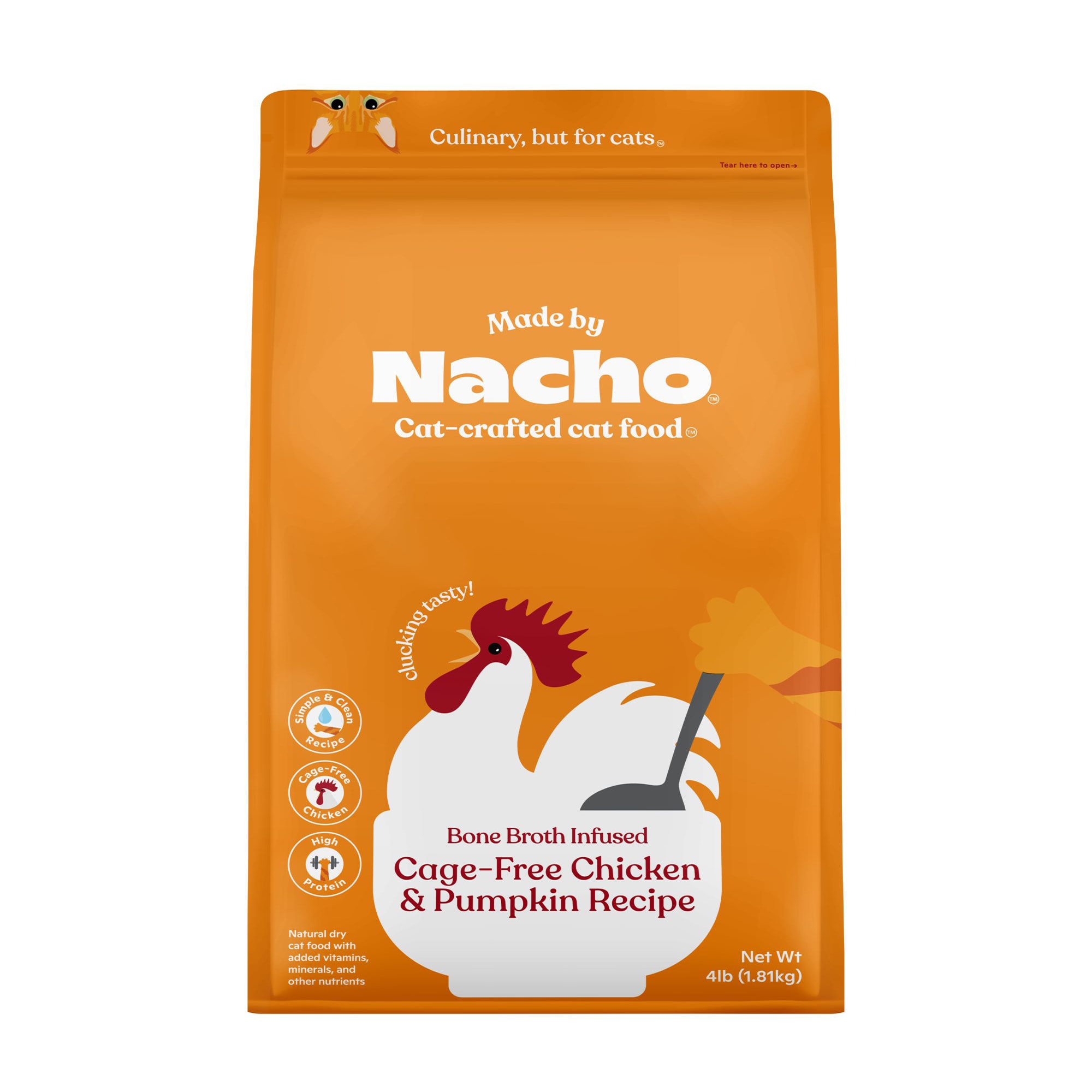 Made by Nacho Chicken & Pumpkin Bone Broth Cat Food 4 lbs