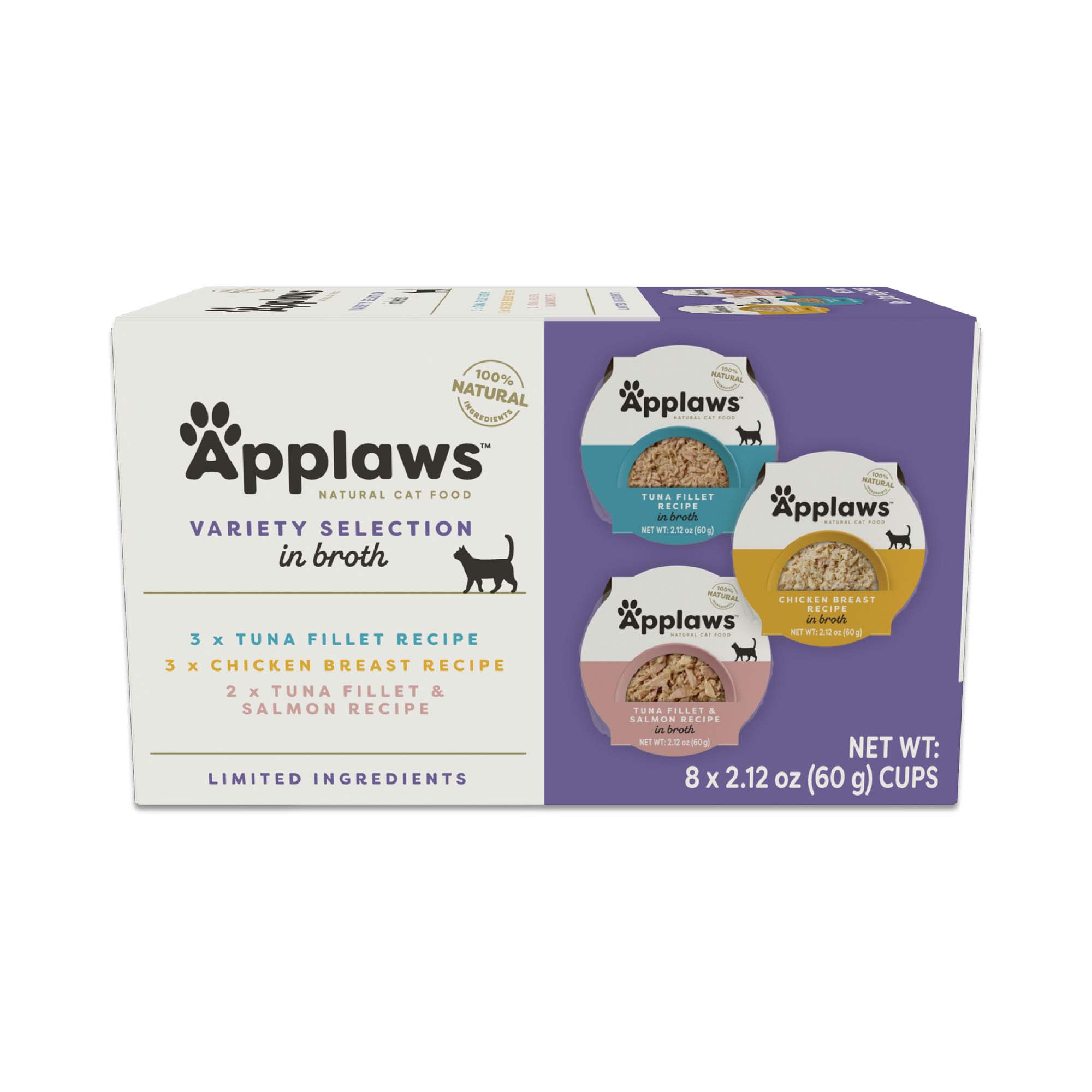 Applaws Natural Broth Variety Wet Cat Food 2.12 oz, 8Pack