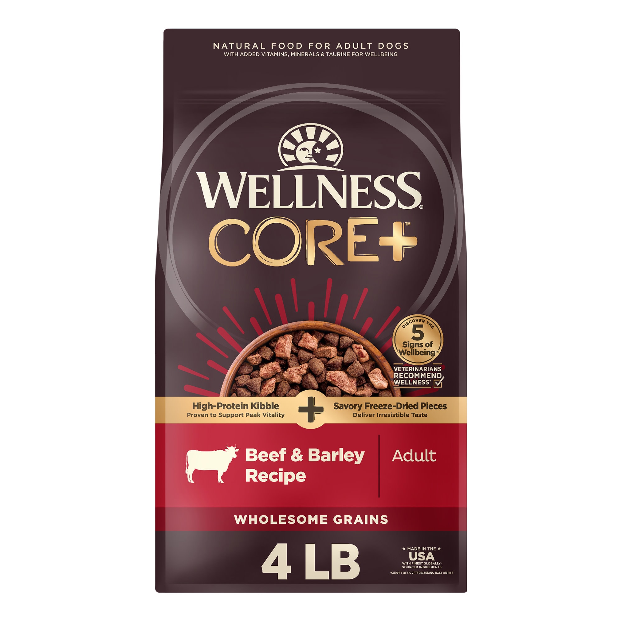 Wellness Core Grained Beef & Barley Recipe Dry Dog Food, 4 Lbs. 