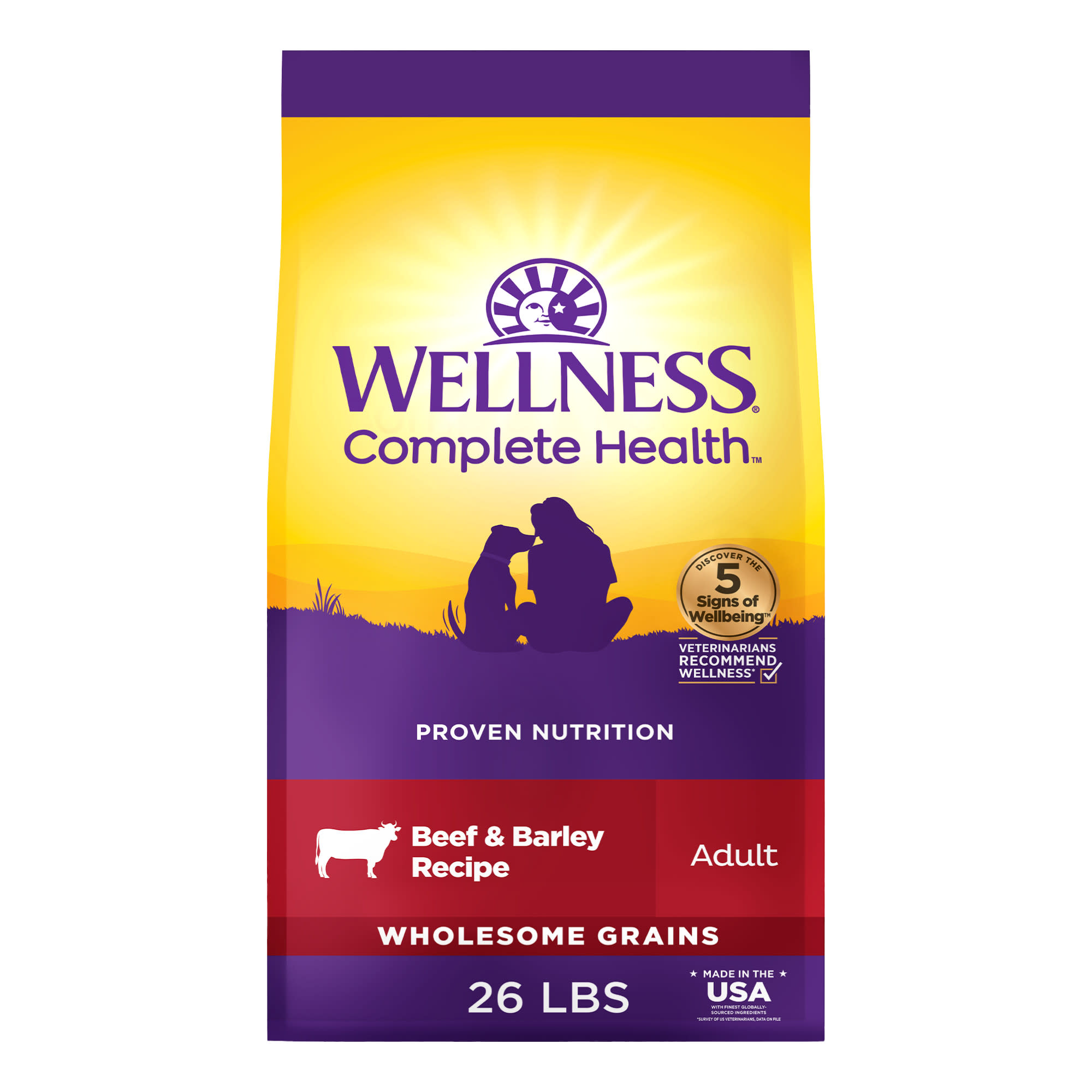 Wellness Complete Health Grained Beef & Barley Recipe Adult Dry Dog ...