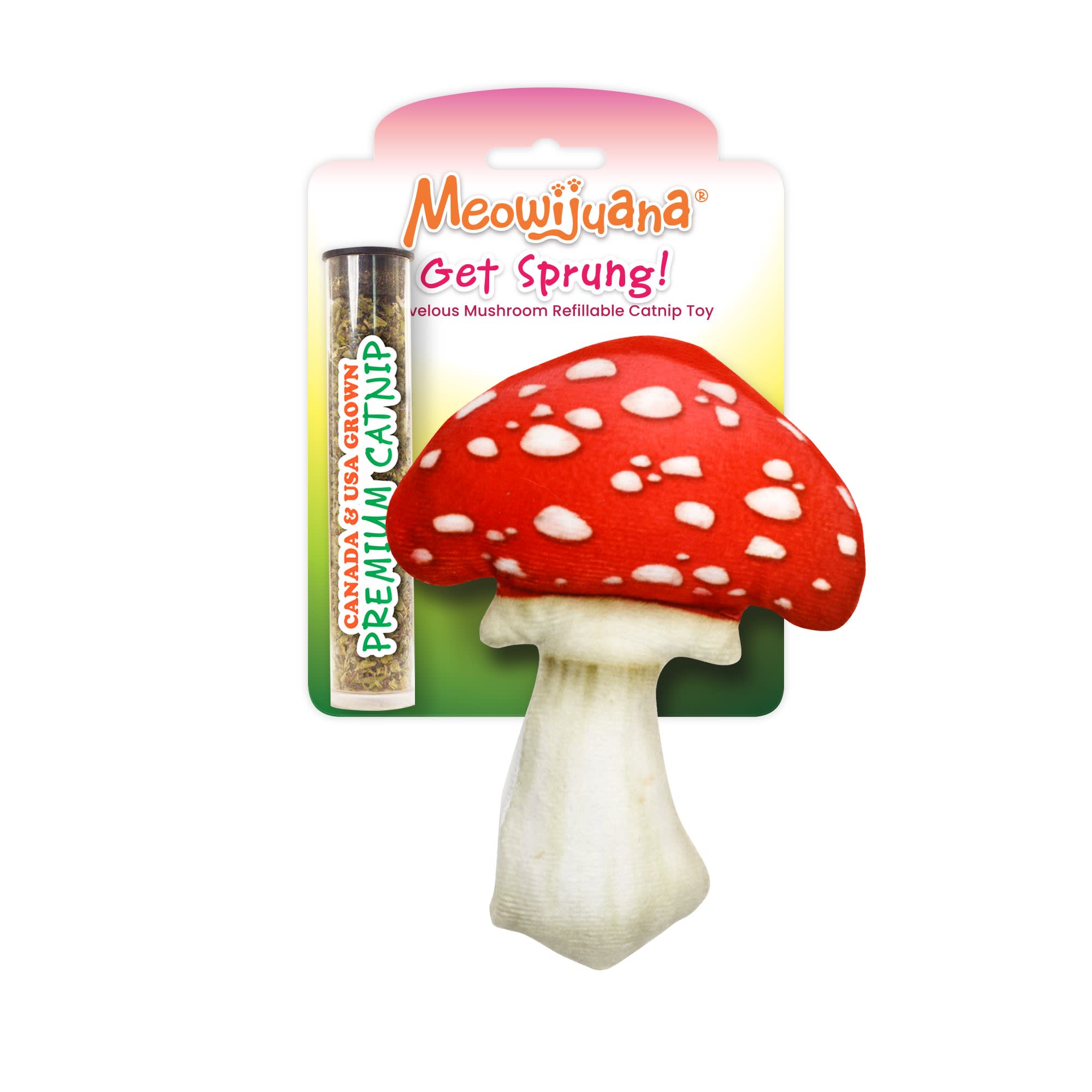 Meowijuana Catnip Mushroom Toy for Cats Refillable & Fun
