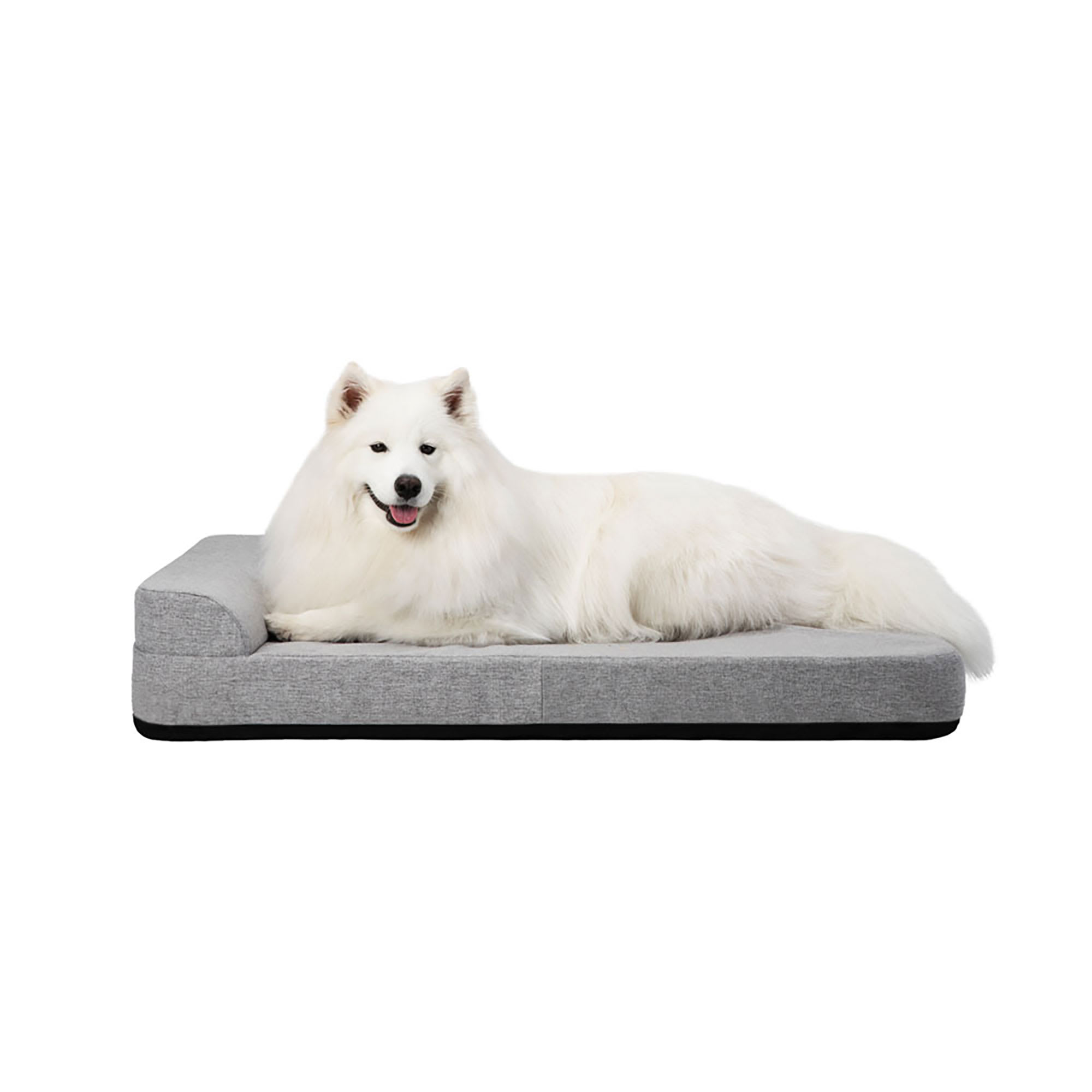 Diggs Bolster Dog Crate Pad Bed, 42" L X 28" W X 5.5" H, Grey Petco
