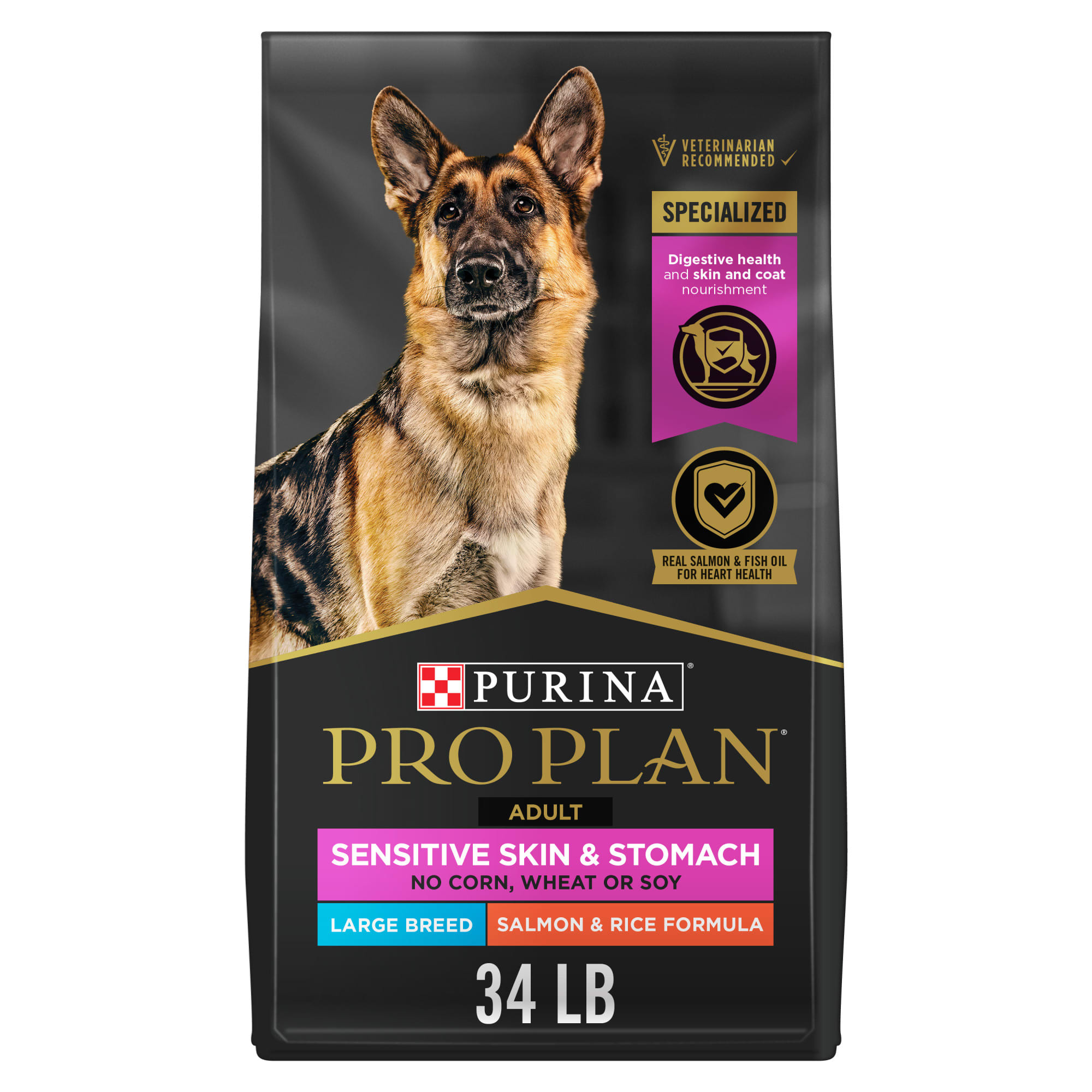 Purina Pro Plan Specialized Sensitive Skin Stomach With Probiotics Large Breed Dry Dog Food 34 lbs