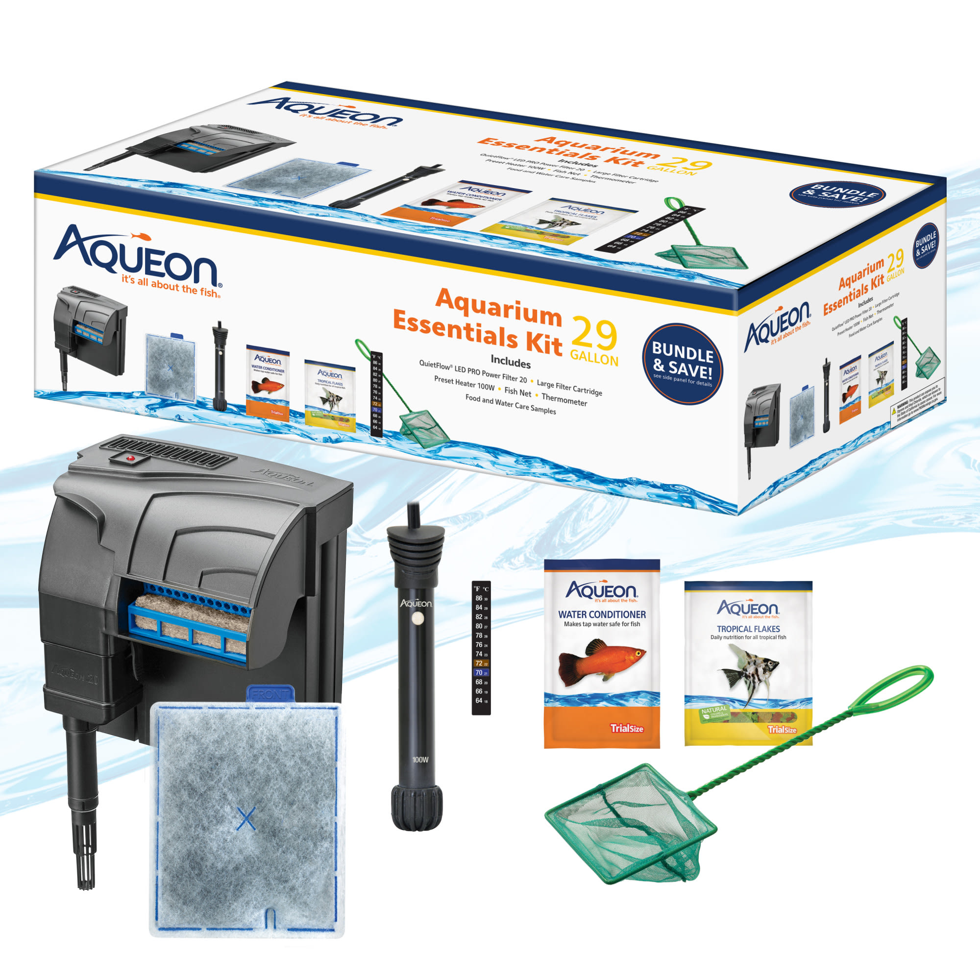 Aqueon 29 Gallon Aquarium Starter Kit with Filter Heater