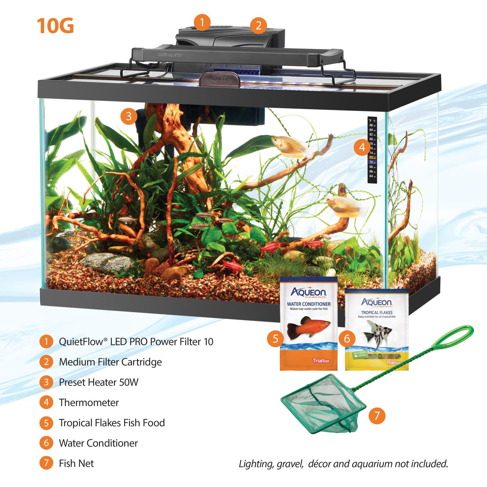 aqueon fish tank accessories LED AQUARIUM KIT RECTANGLE - Serving NY - NJ clear water by efficiently removing impurities Aqueon Aquarium Accessory 10 Gallons