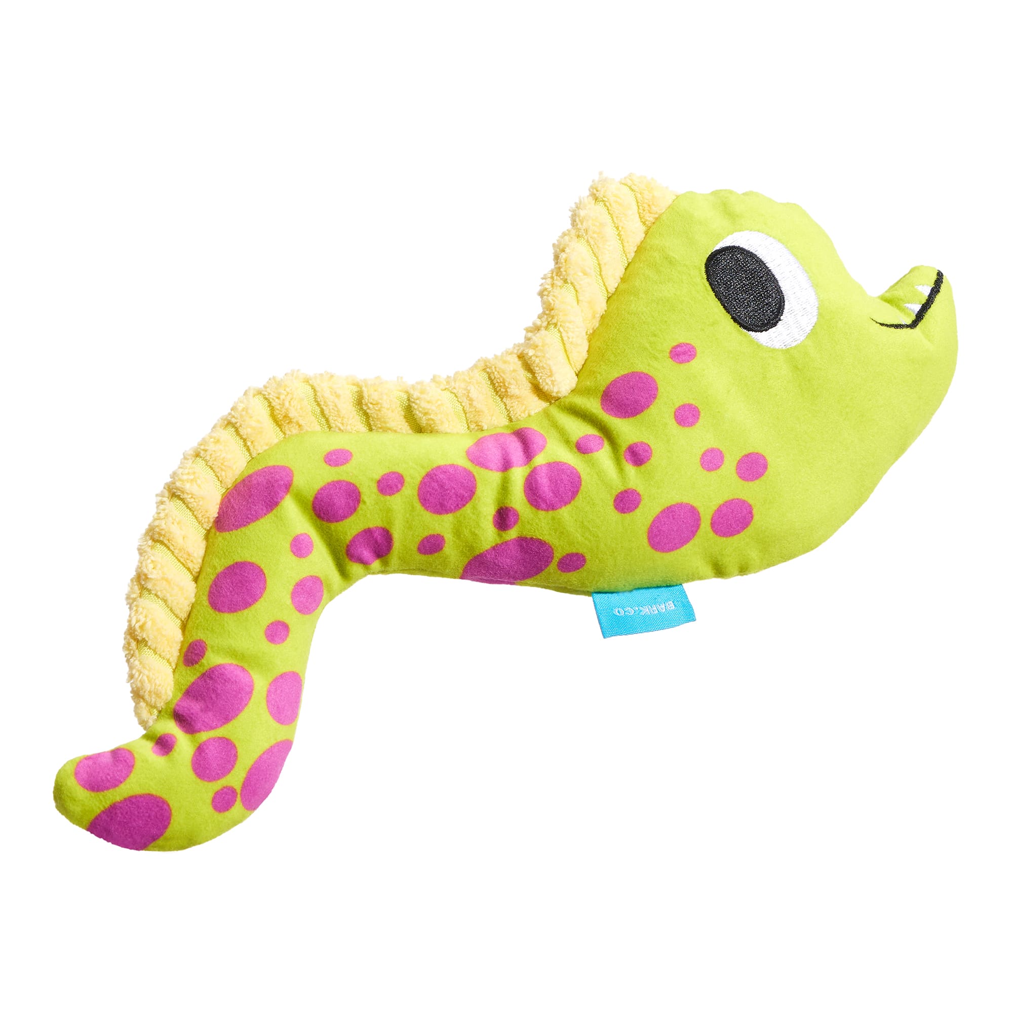 Bark Maury Eel Ocean Pink Green Plush Dog Toy, Medium | Petco