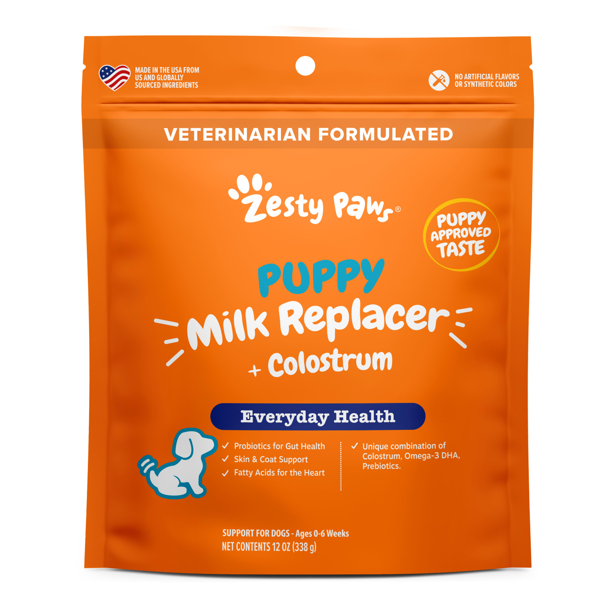 Zesty Paws Puppy Milk Replacer Supplement for Dogs 12 oz