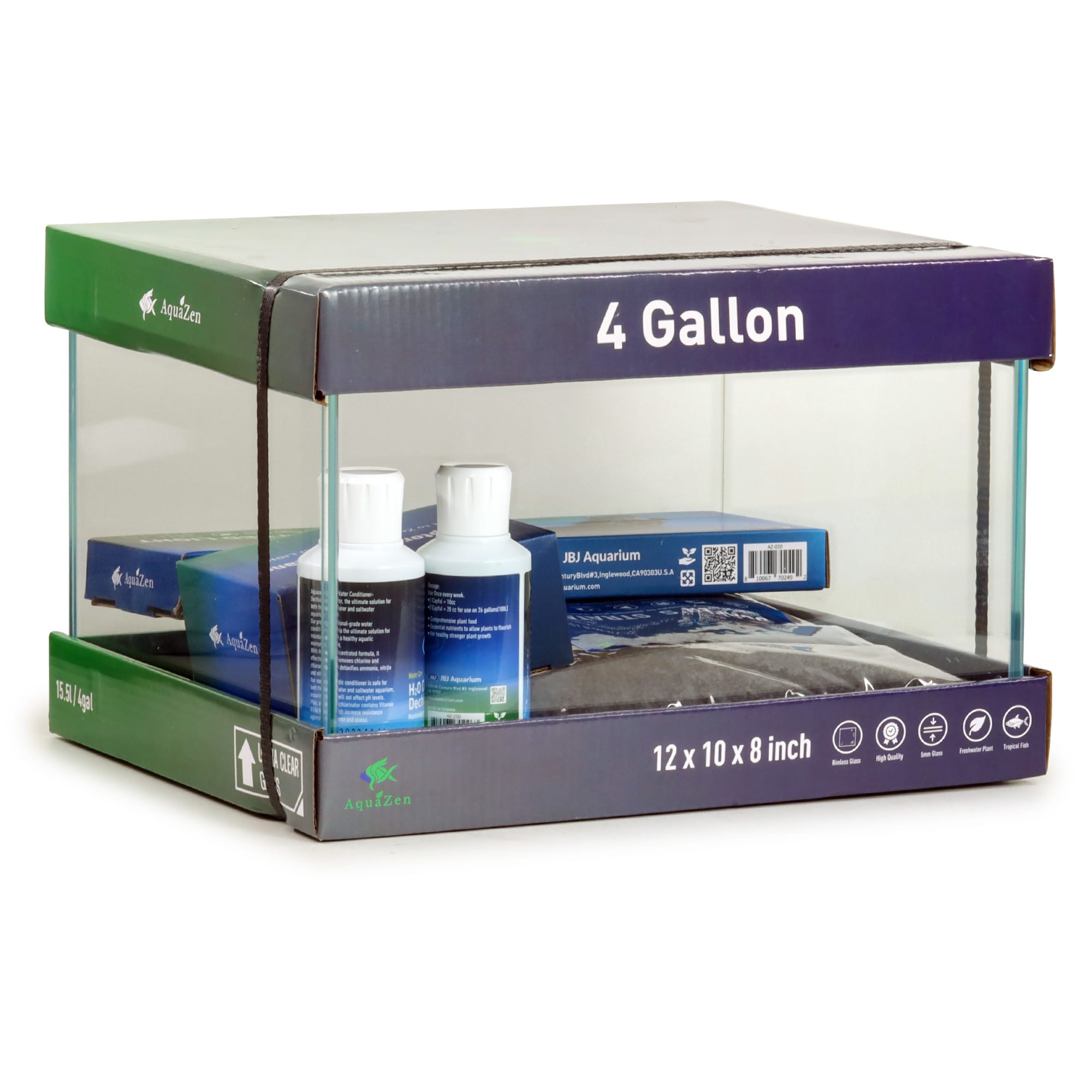 AquaZen Rimless Desktop Freshwater Planted Tank Kit, 12