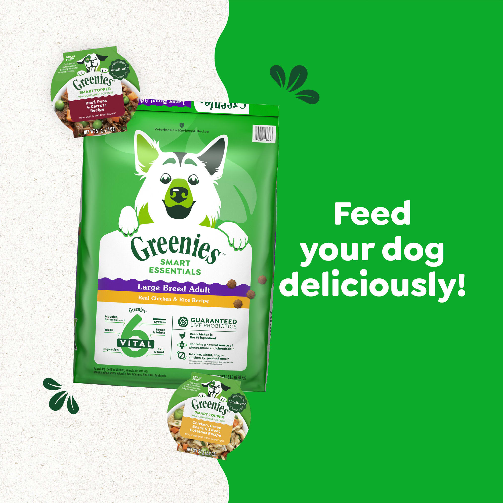 Real Chicken Greenies Grain Free Ingredients Ivory Coat Adult