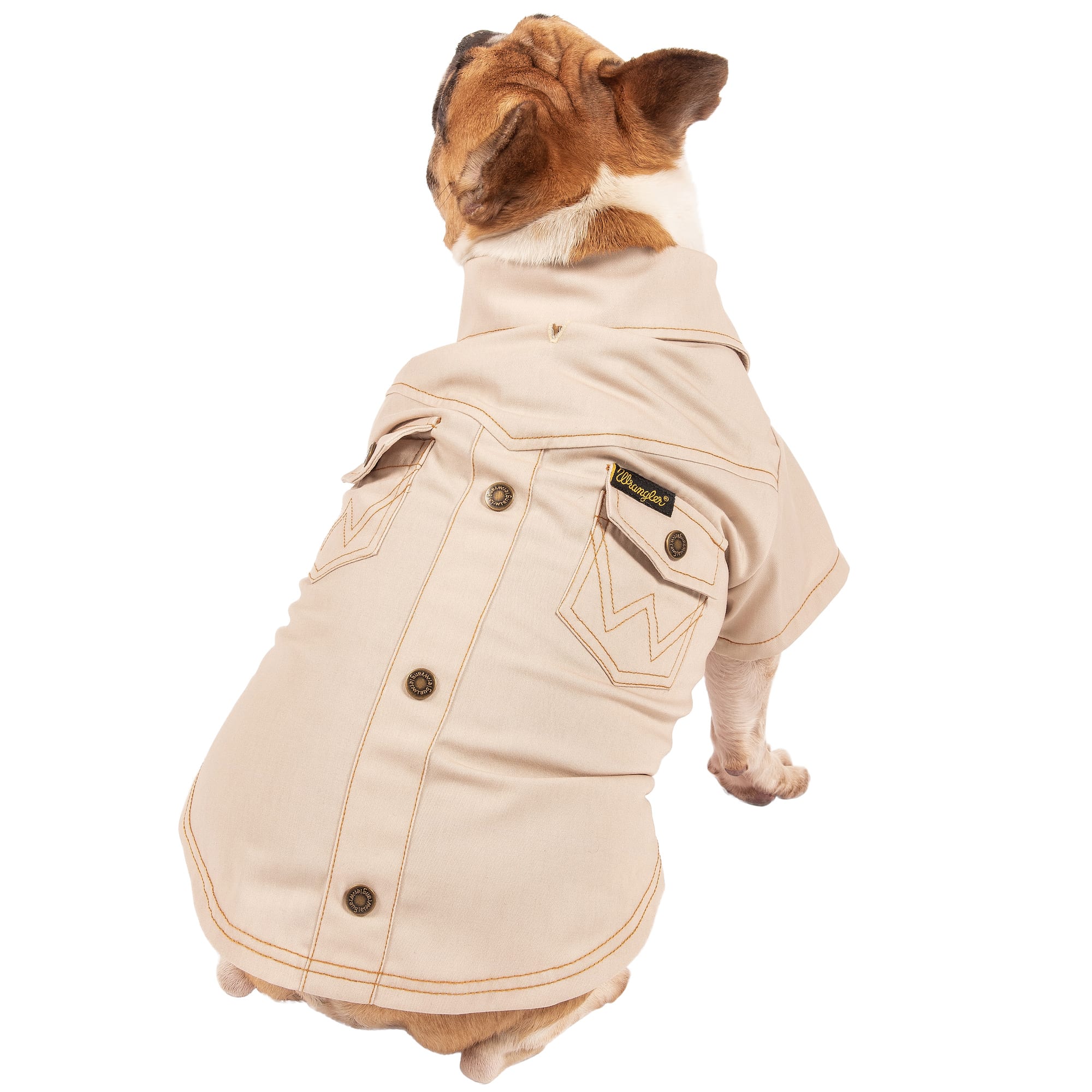 Wrangler Tan Button Shirt Dog Apparel X Small Tan