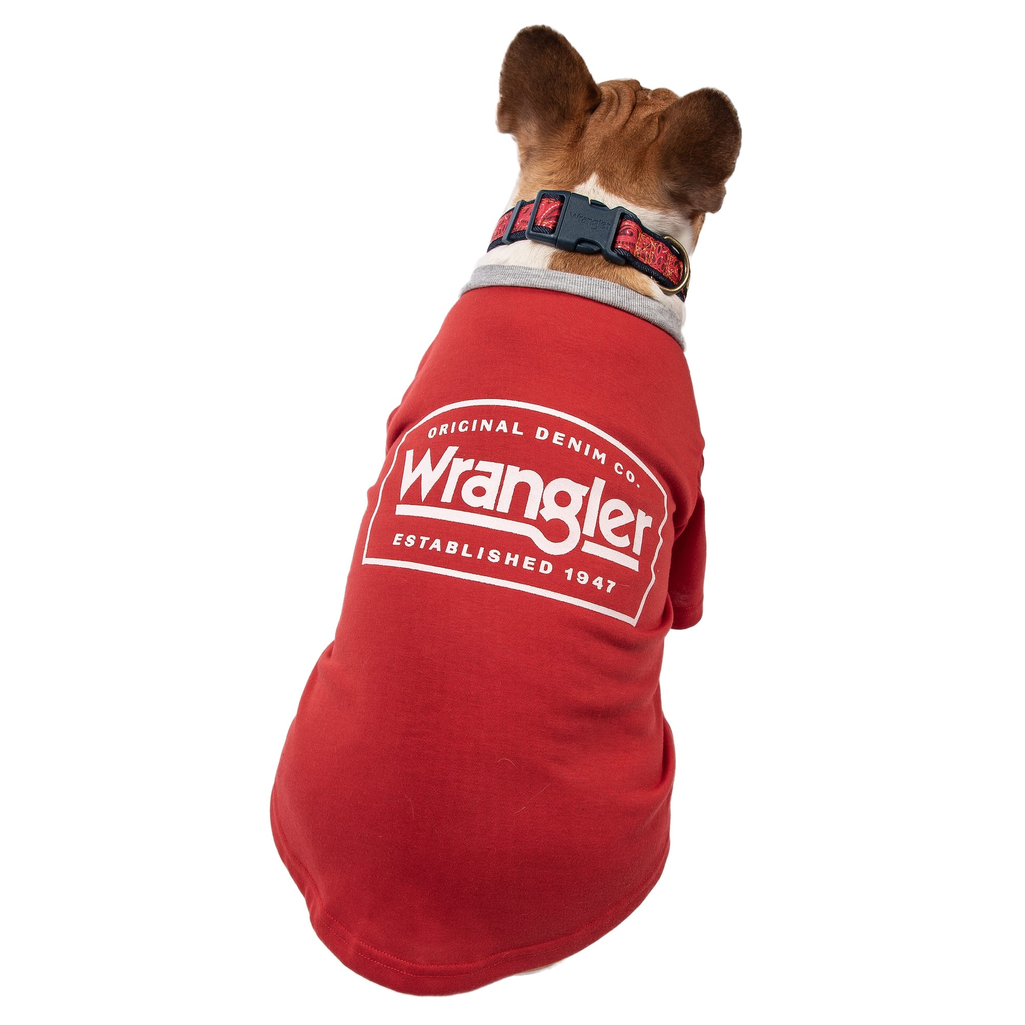 Wrangler Classic Logo Tee Dog Apparel X Small Red Petco