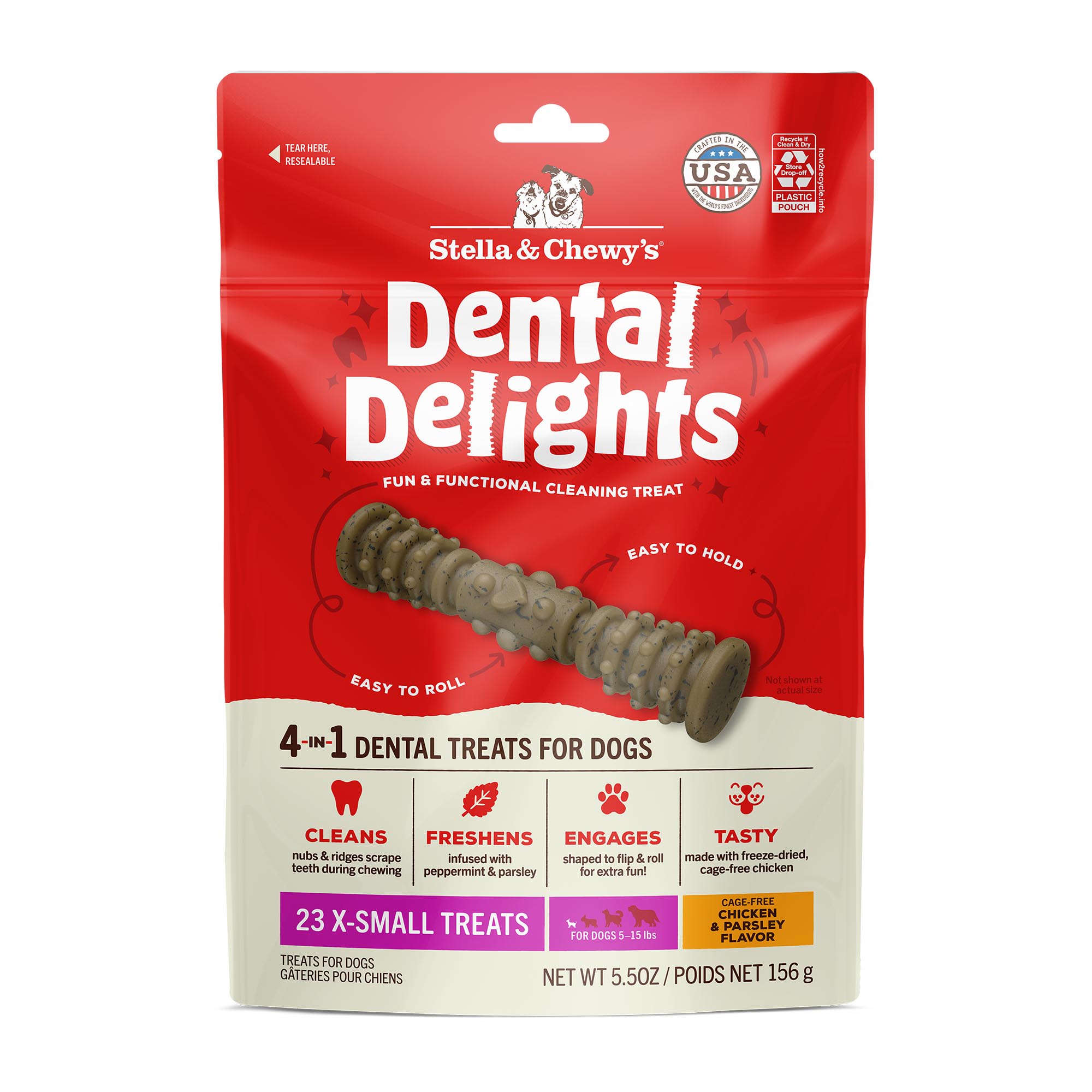 Stella & Chewy's Dental Delights Dog Treats, 5.5 oz., Count of 23 | Petco 