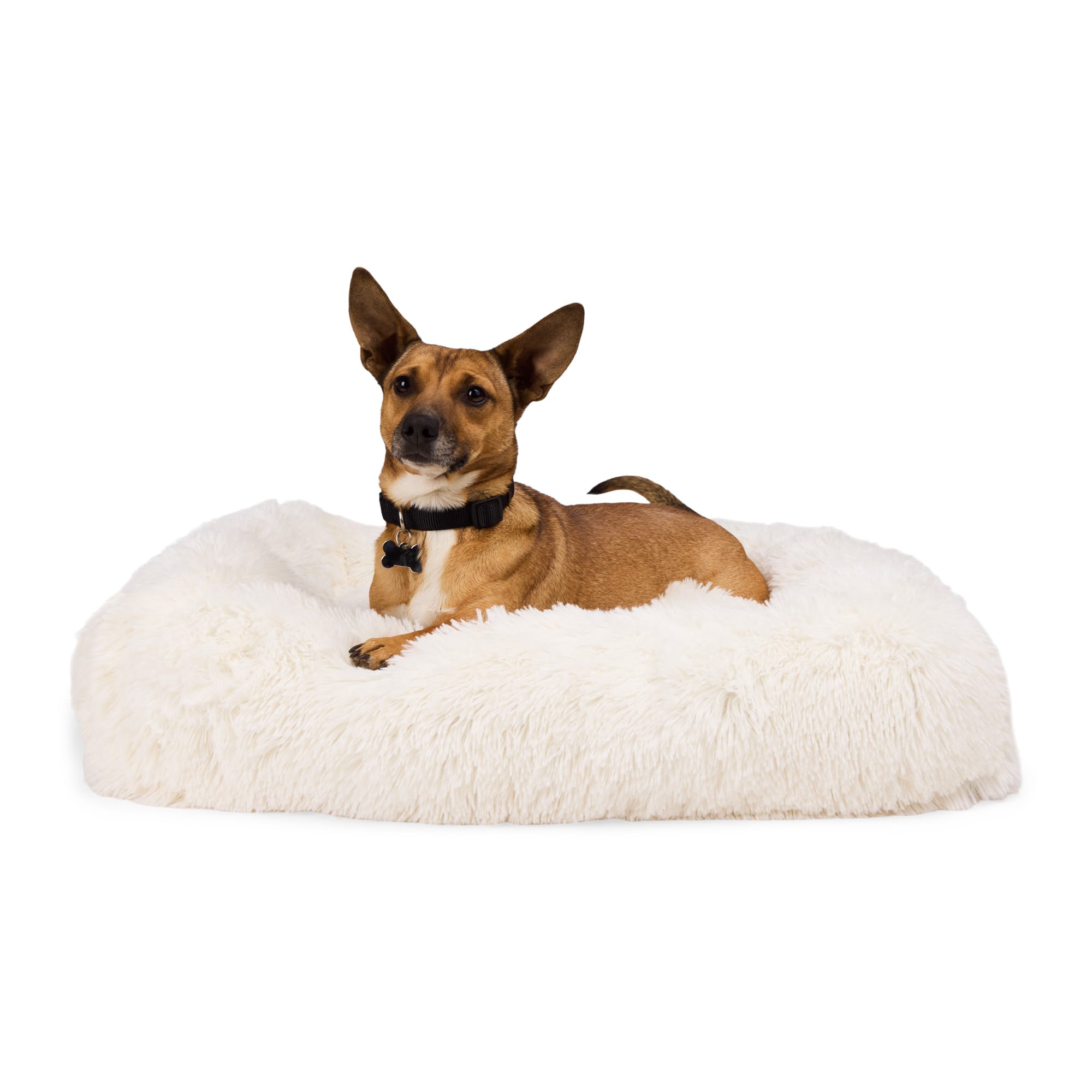 EveryYay Faux Fur Rectangle Dog Bed, 32