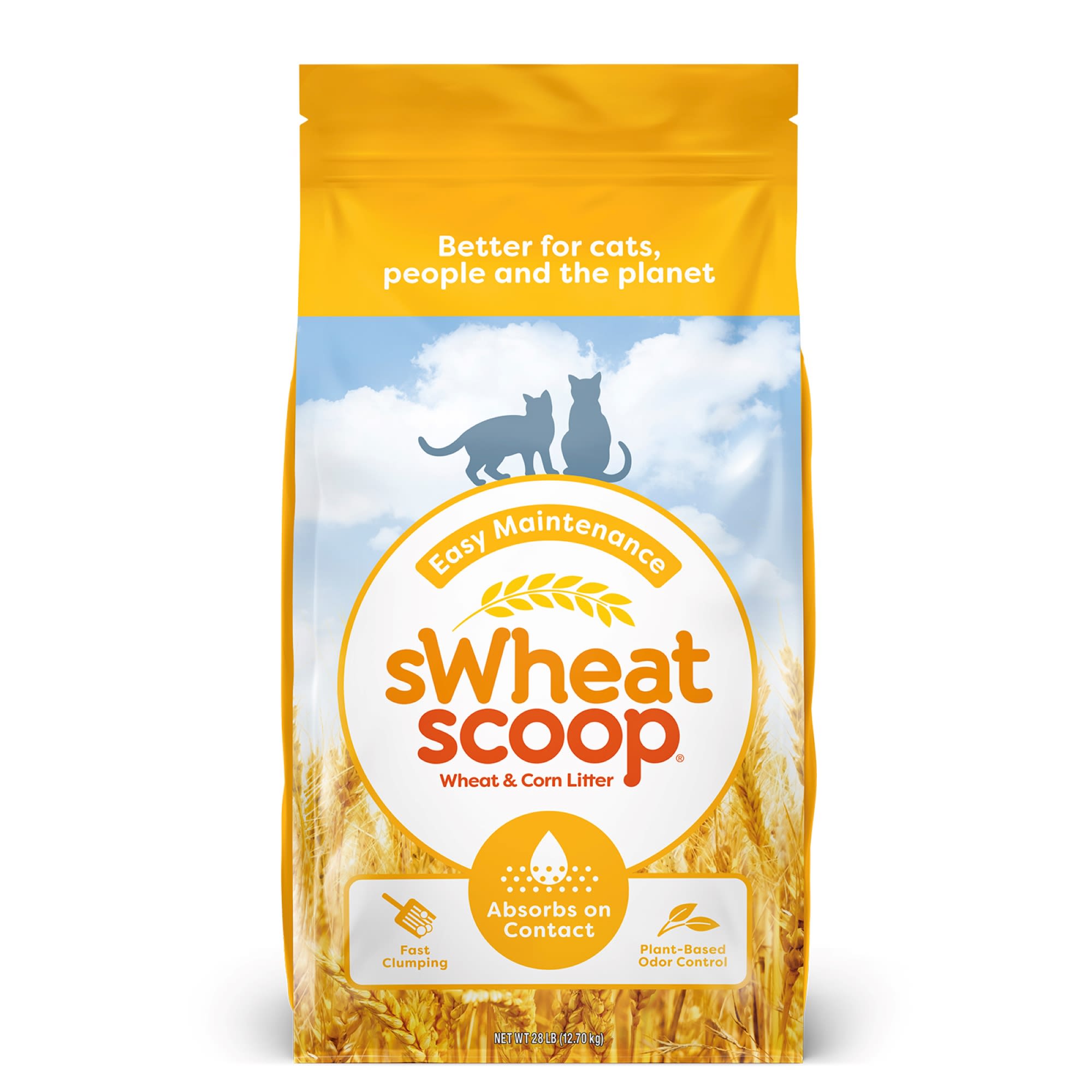 Swheat Scoop Natural Clumping Wheat & Corn Cat Litter 28 Lbs