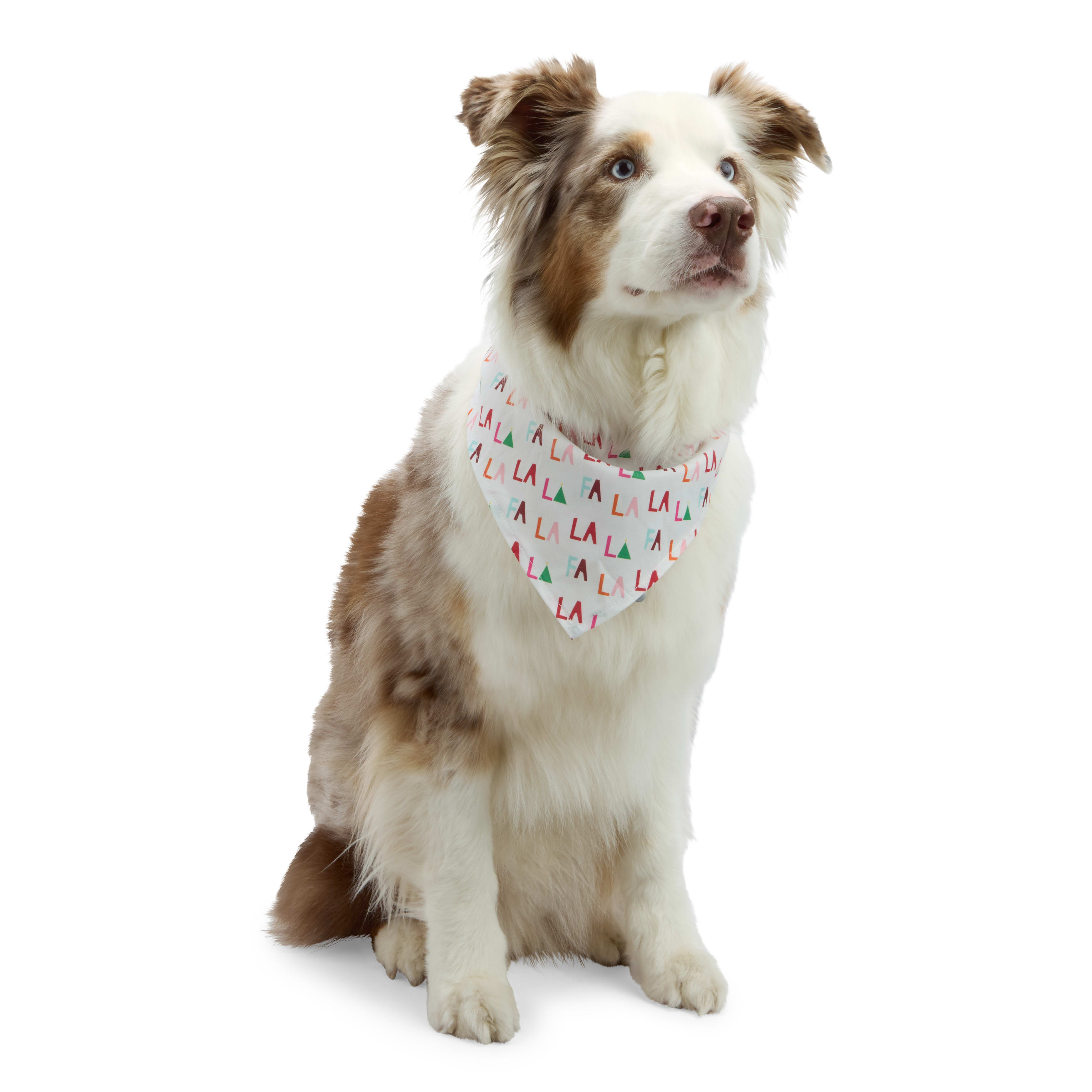 Merry Makings Fa La La Print Bandana for Dogs & Cats, Small/Medium