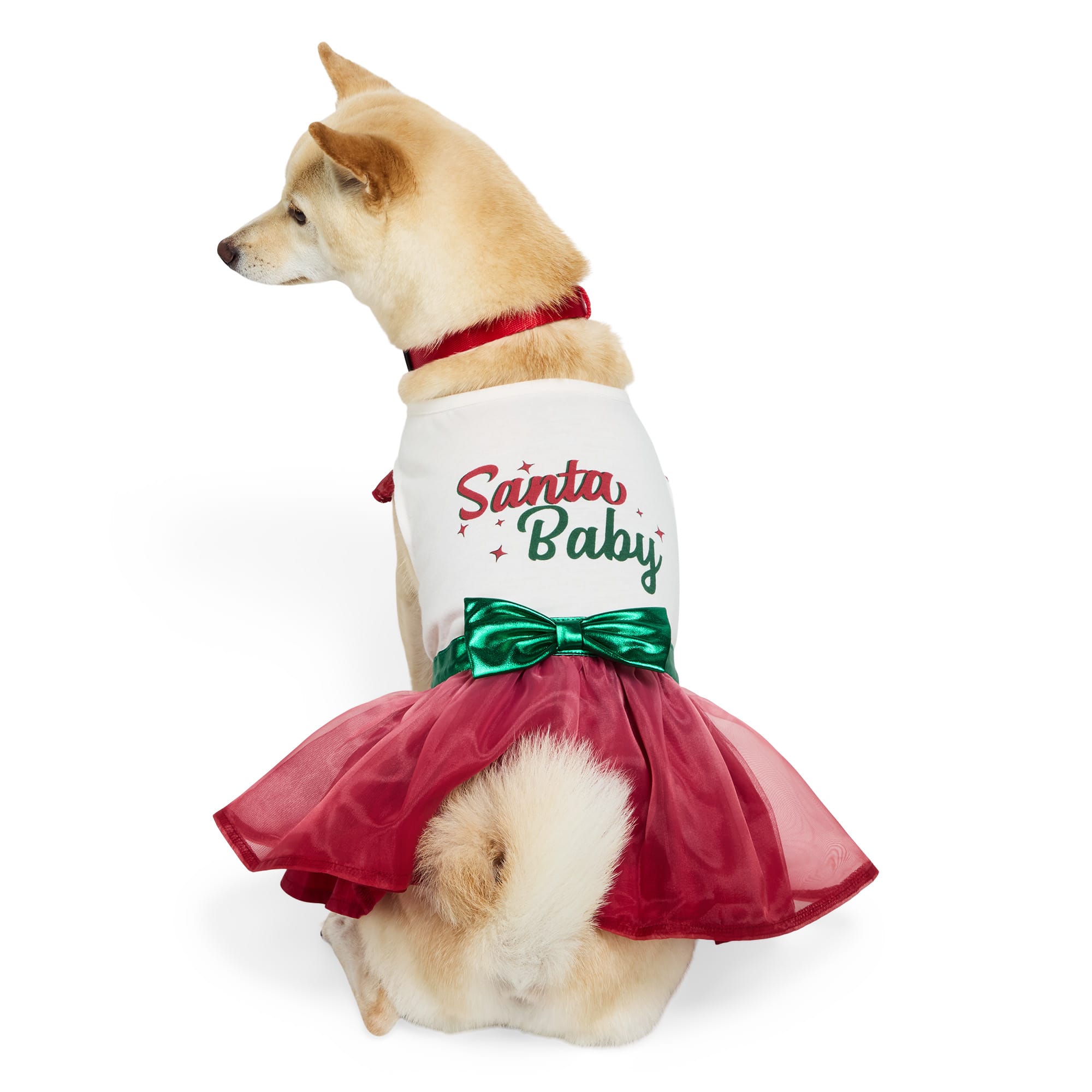 Merry Makings Santa Baby Dress for Pets Medium Red