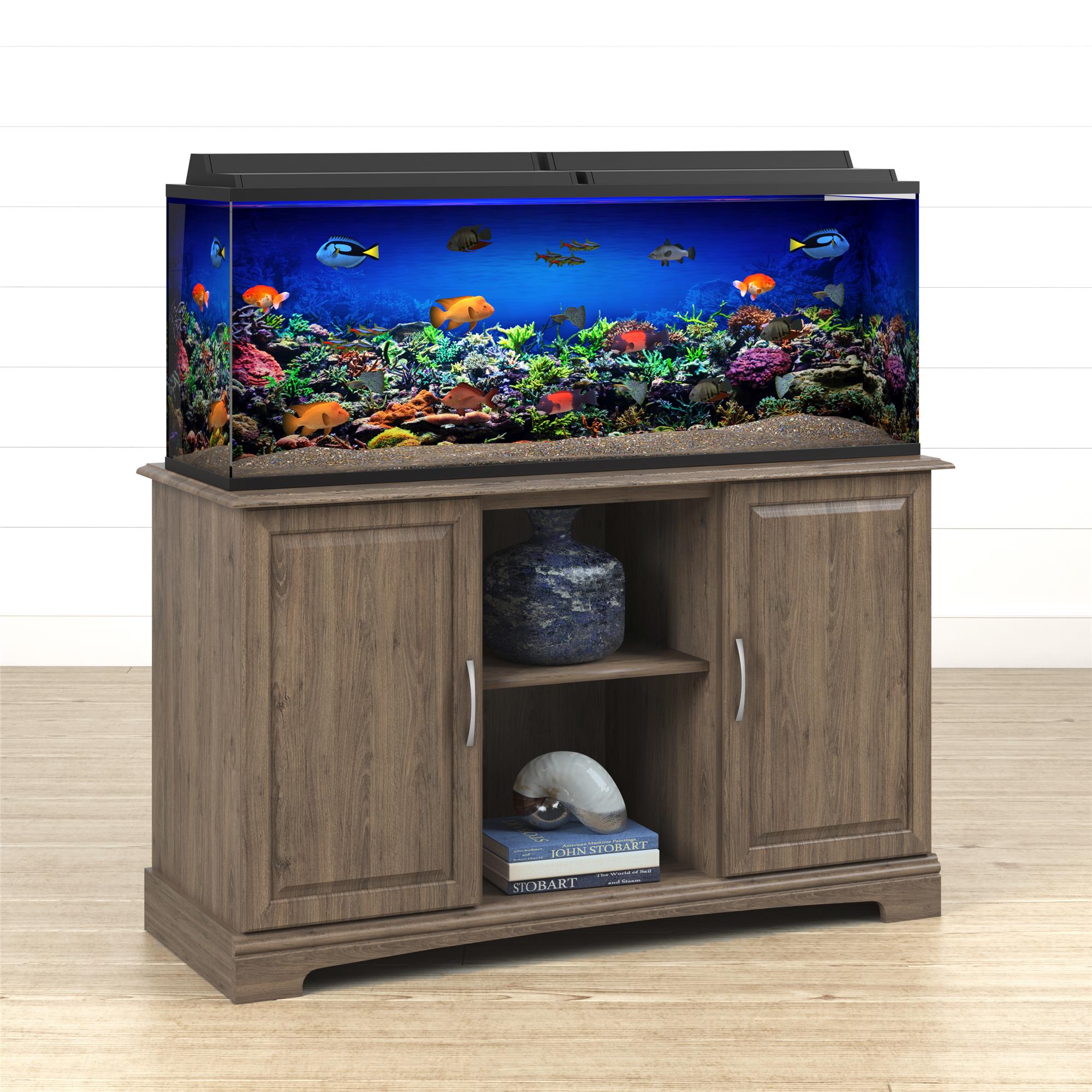 Ollie & Hutch Flipper Rustic Oak 50-75 Gal. Aquarium Stand | Petco