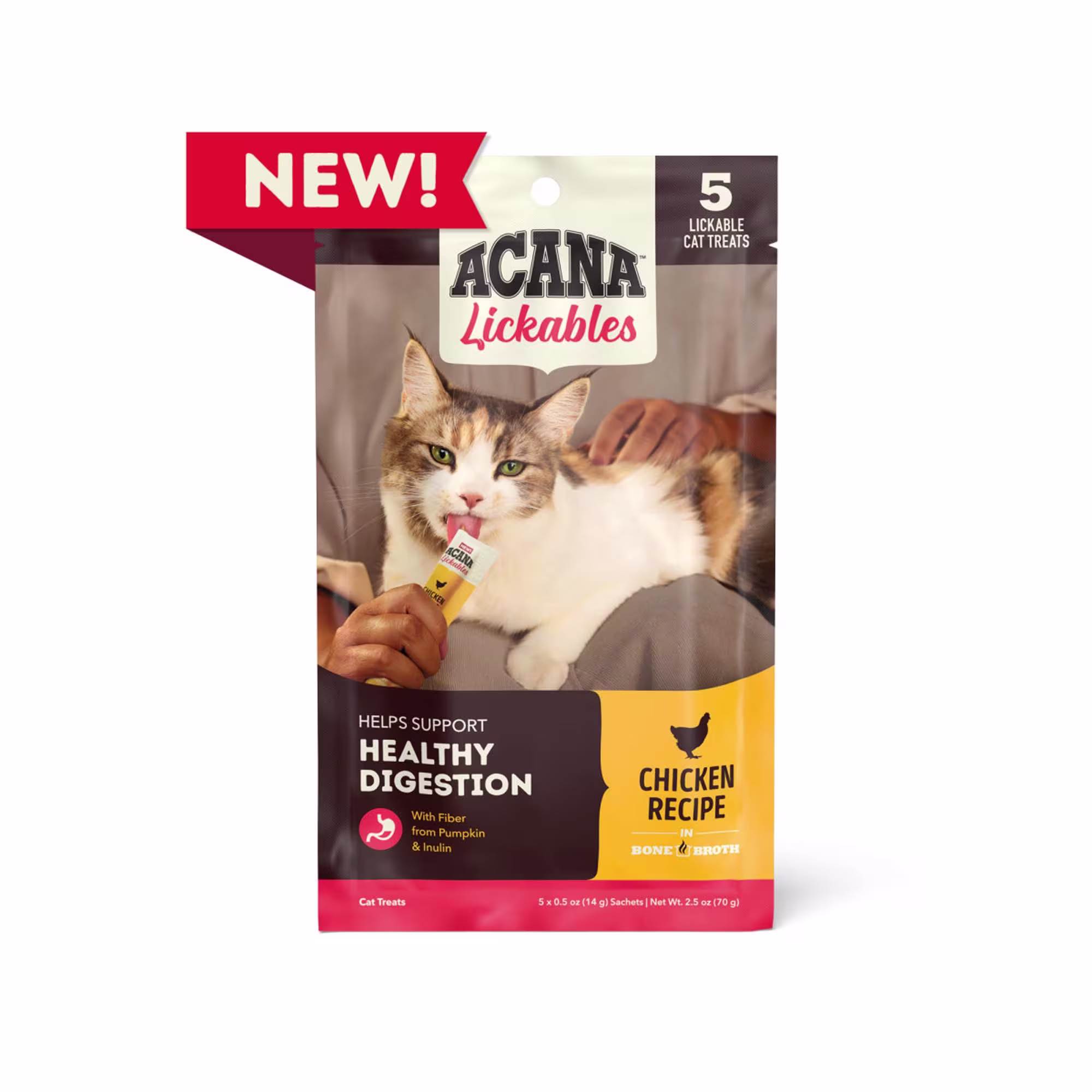 ACANA Lickables Chicken Recipe Healthy Digestion Cat Treats,