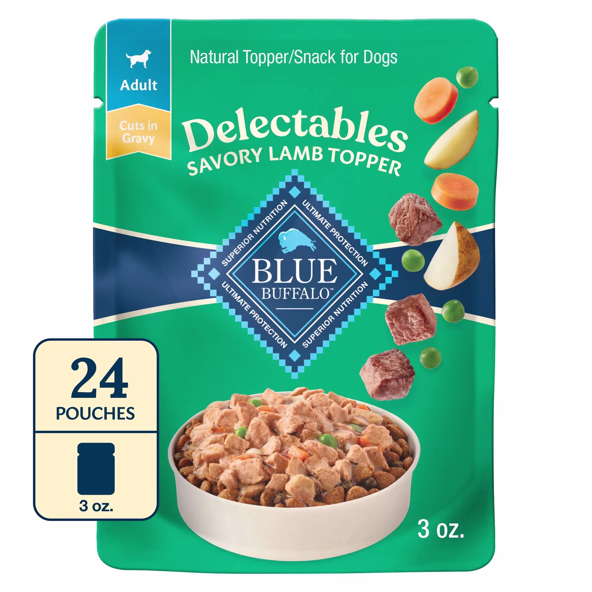 Blue Buffalo Delectables Natural Lamb Dinner Wet Dog Food Topper