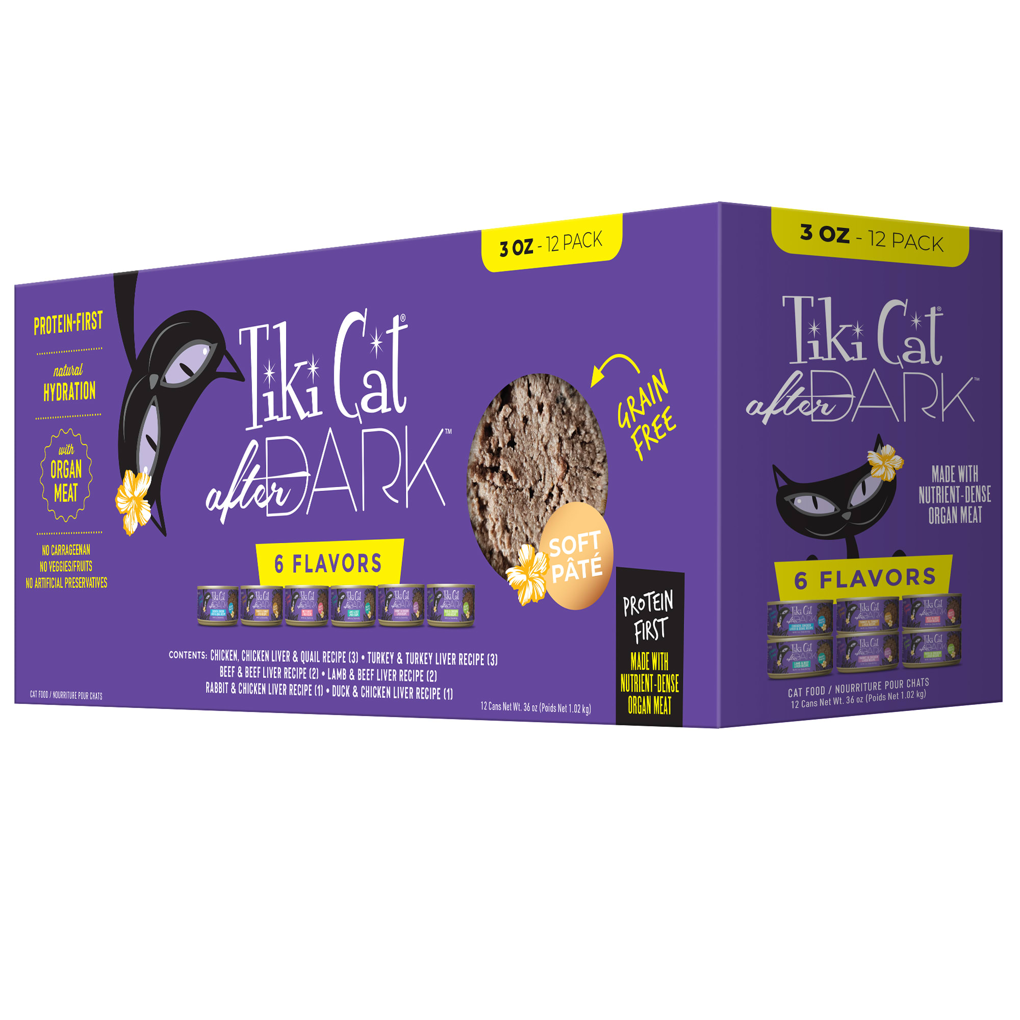 Tiki Cat After Dark Variety Pack Pate Wet Cat Food 3 oz. Count of 12 Petco