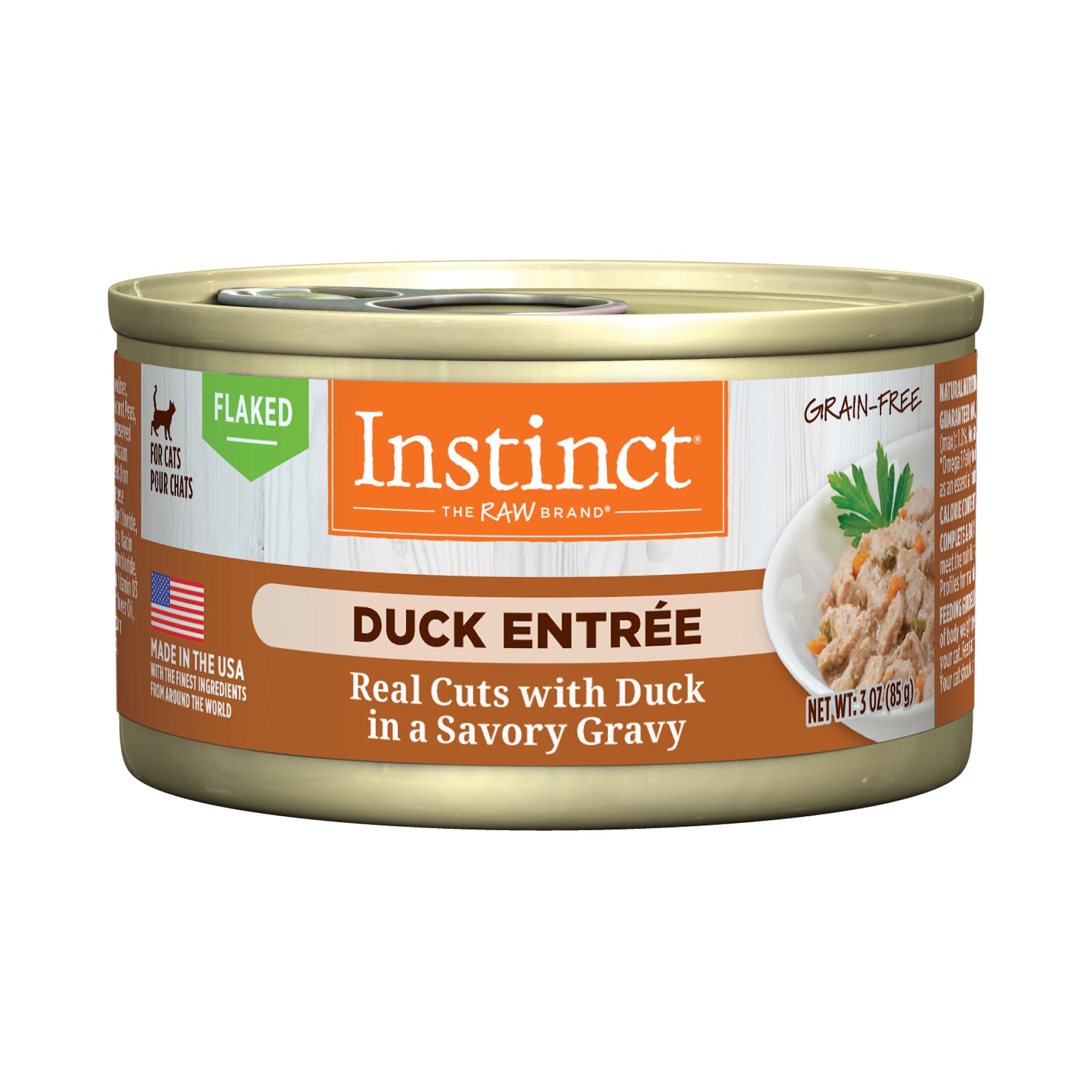 Instinct Duck Entree Grain Free Flaked Wet Cat Food 3 oz Can Case of 24