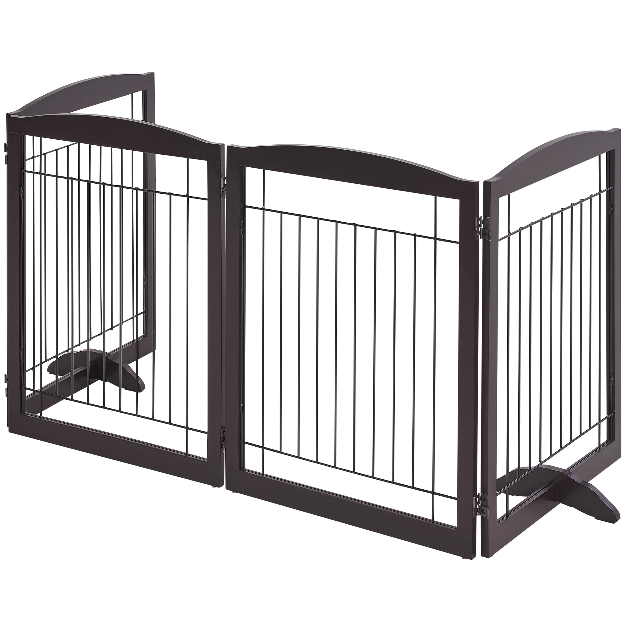 Topeakmart Espresso 4-Panel Pet Gate, 0.8