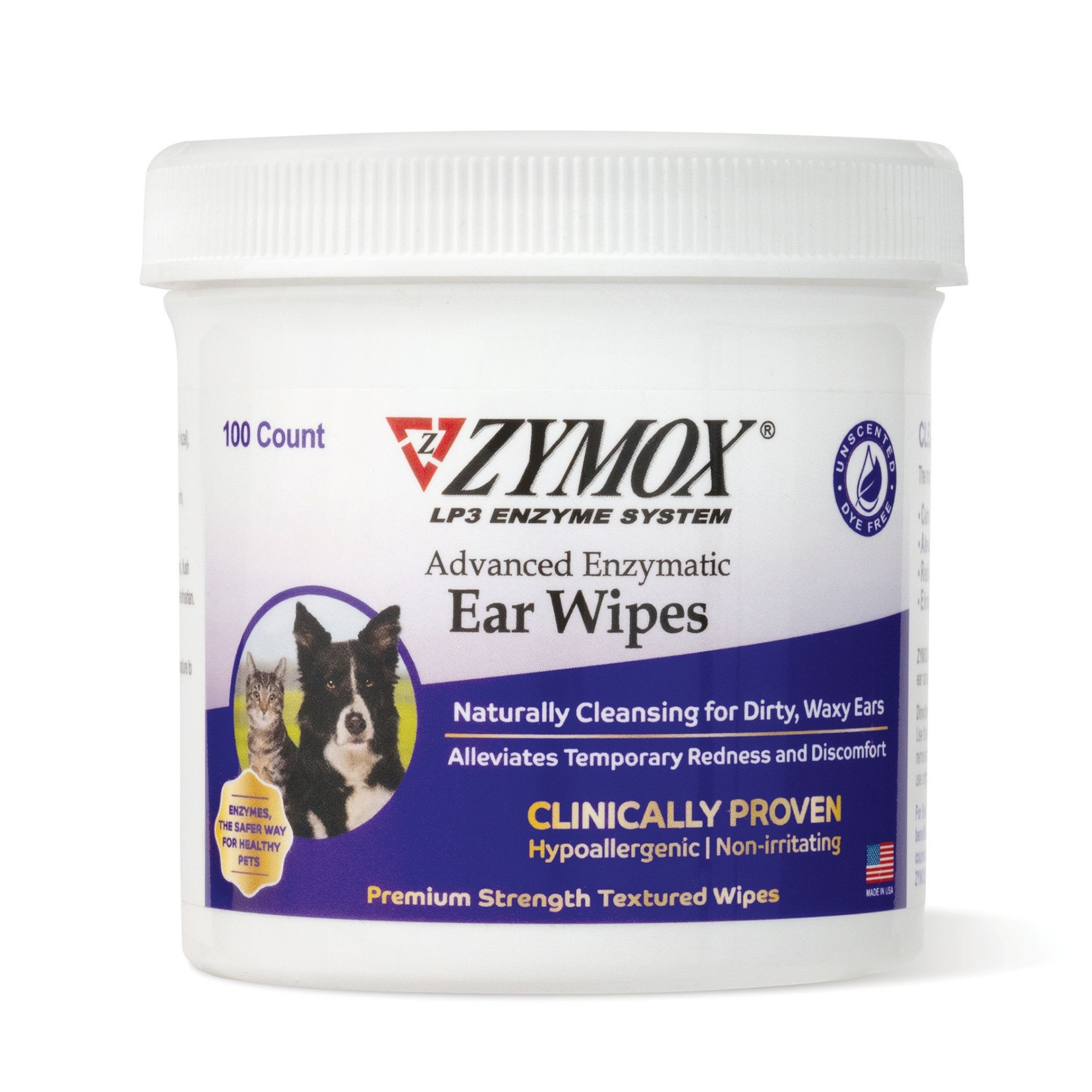 Zymox Enzymatic Ear Wipes for Dogs Count of 100