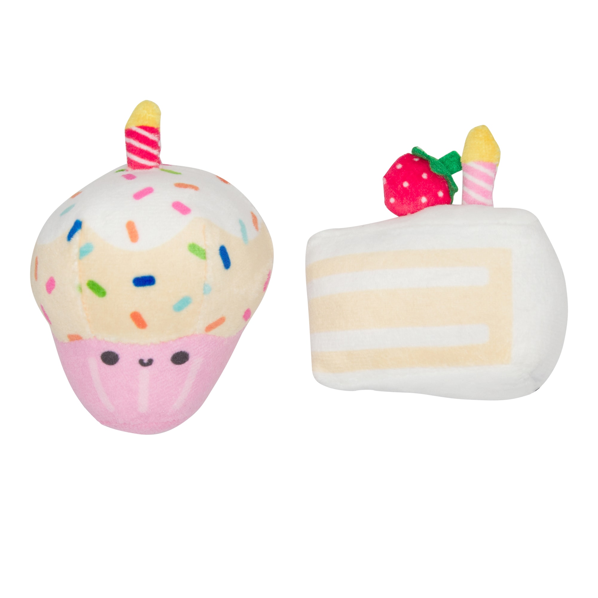 Pearhead Pet Happy Birthday Cupcake and Cake Toy Set for Cats Pack of 2