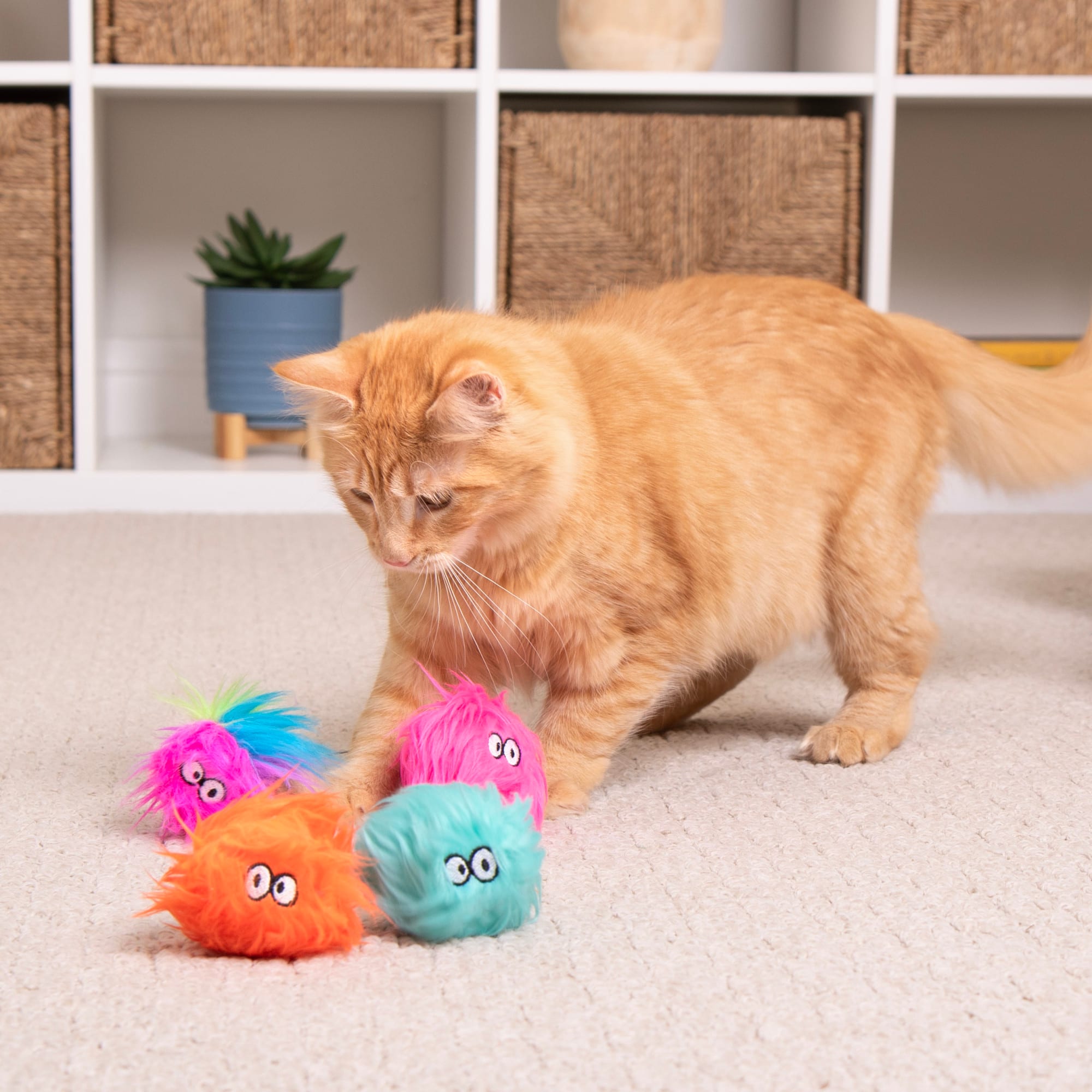 SmartyKat Lil' Furballz Plush Catnip Ball Cat Toy, Small | Petco