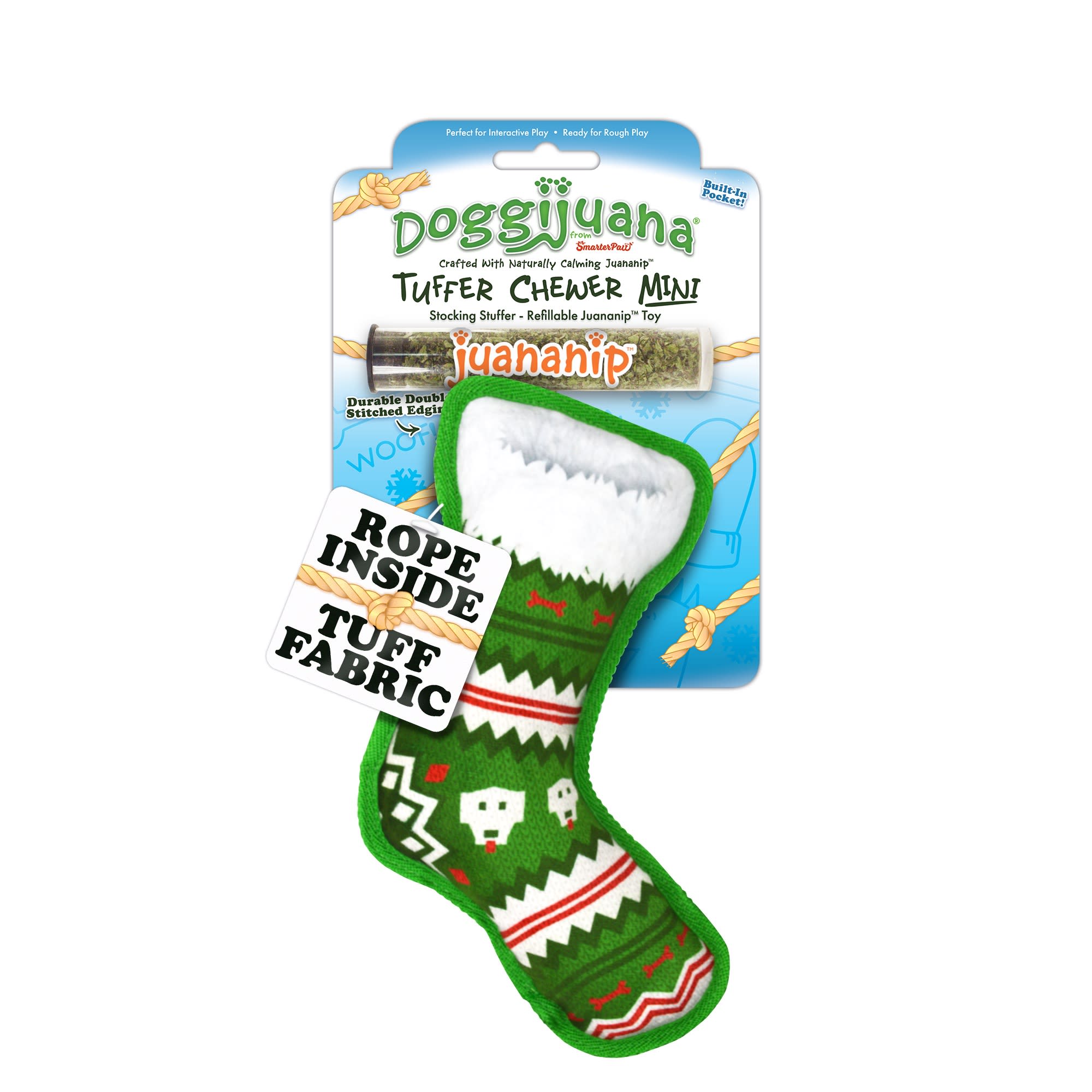 Doggijuana Tuffer Chewer Mini Refillable Stocking Stuffer Dog Toy