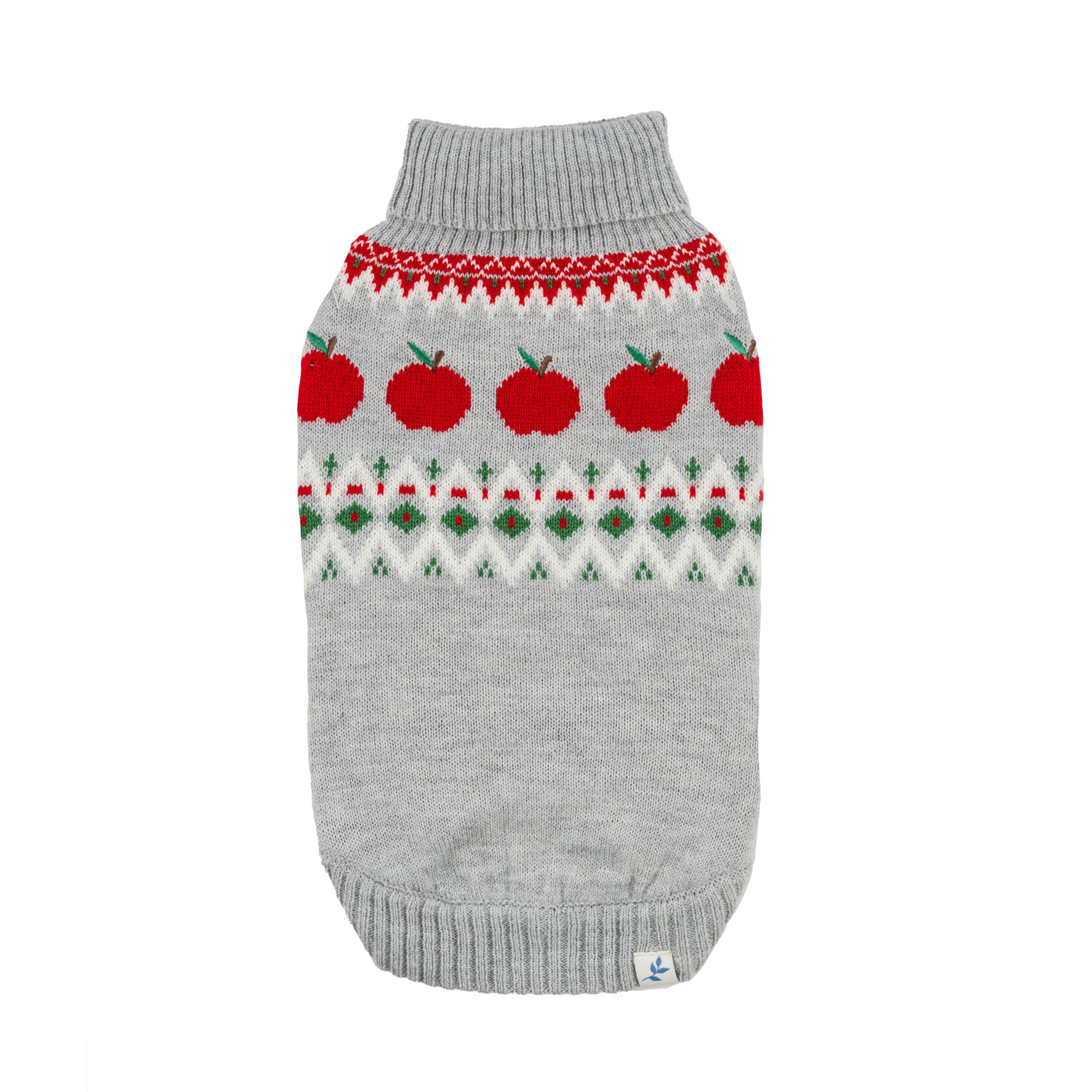 Harry Barker Gray Apple Fairisle XS Dog Sweater Turtleneck