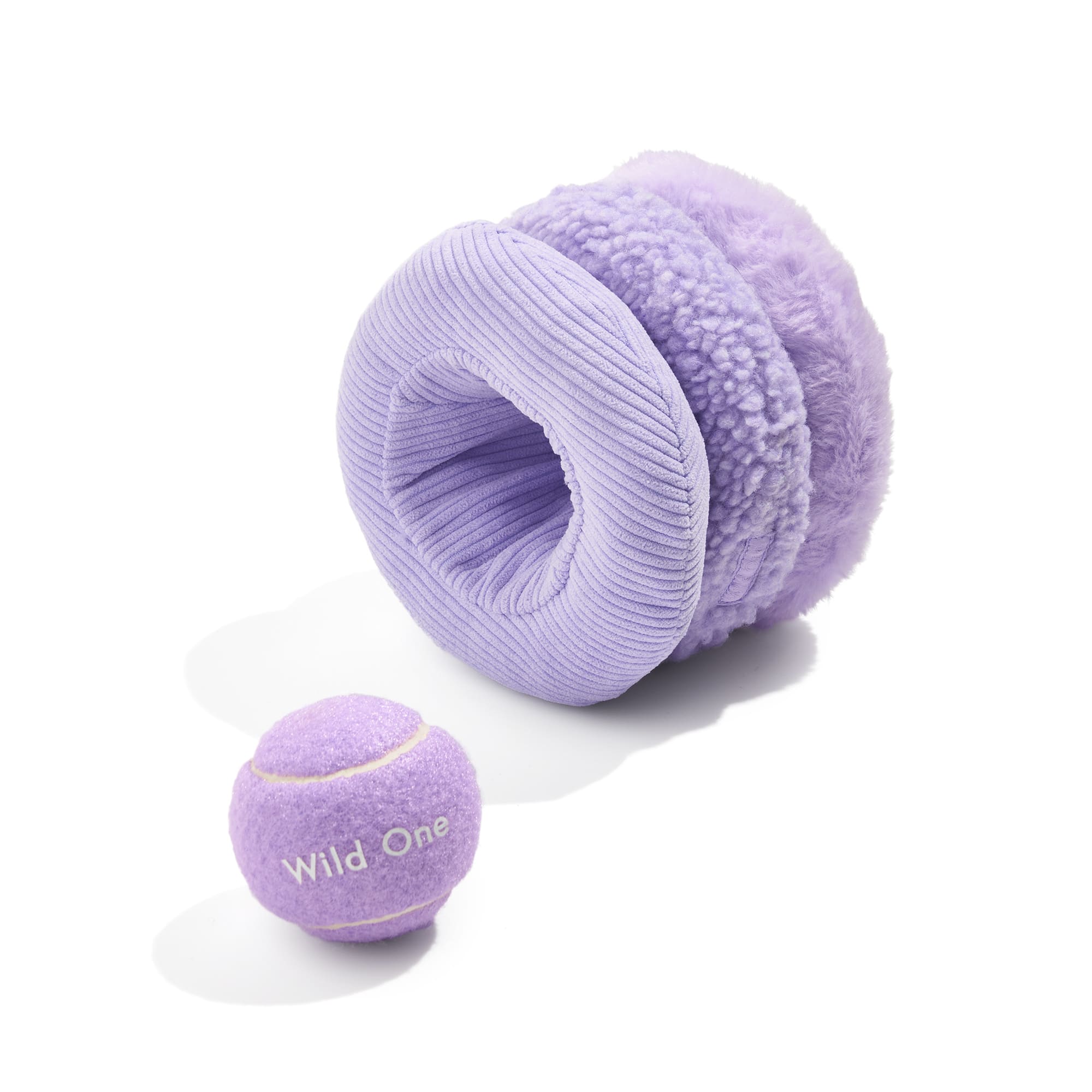 Wild One Lilac Tennis Tuft Interactive Plush Puzzle Dog Toy, Small