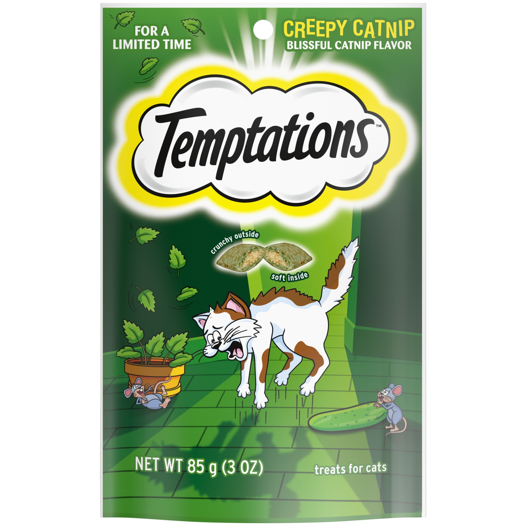 Temptations Classic Creepy Catnip Blissful Flavor Crunchy and Soft Cat Treats 3 oz. Petco