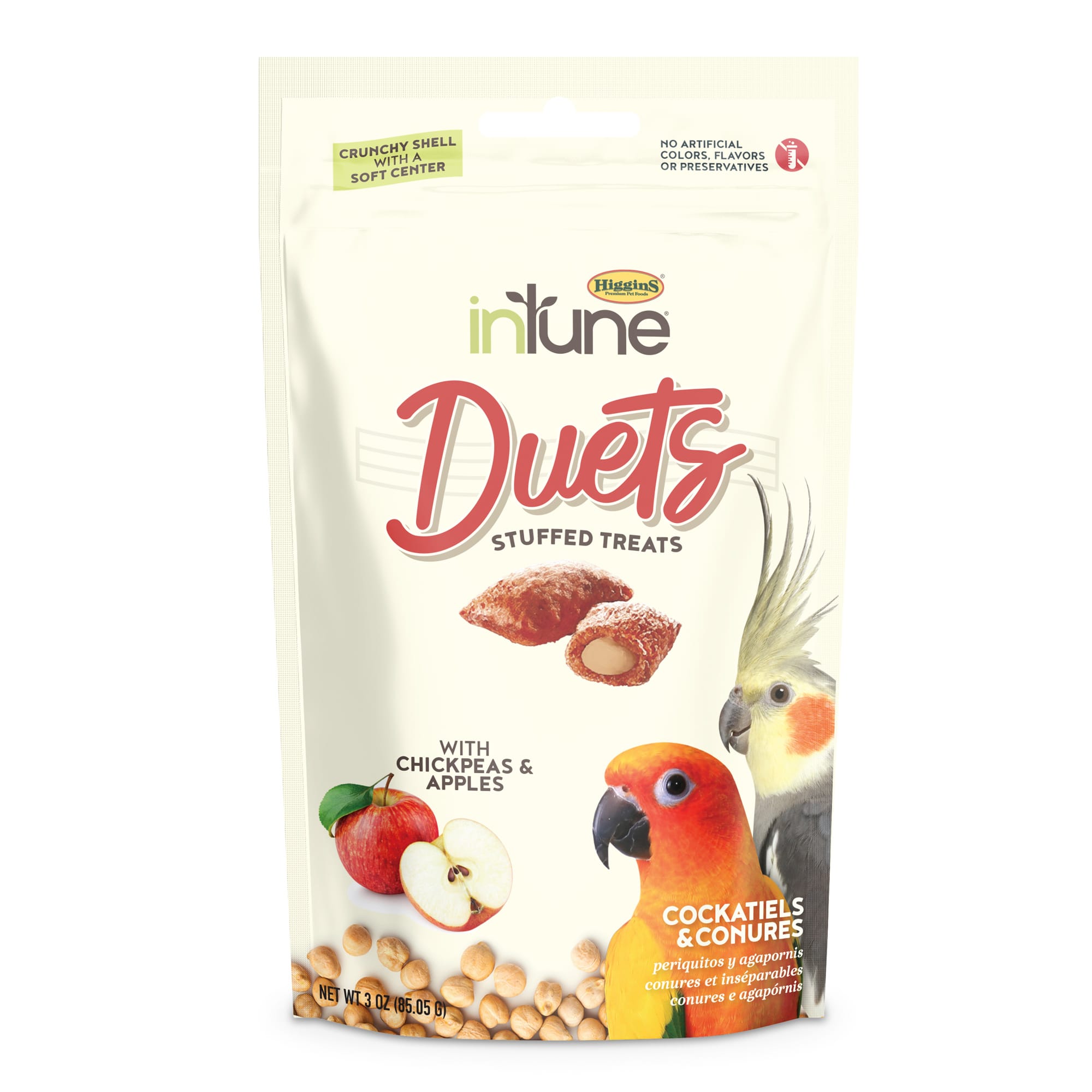 Higgins InTune Duets Chickpeas & Apples for Conures & Lovebirds, 3 oz ...