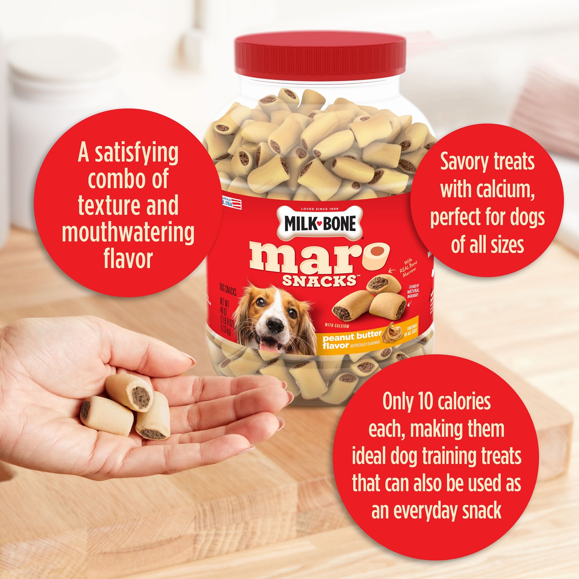 Milk-Bone MaroSnacks Peanut Butter Flavor Dog Treats with Bone - Main Image