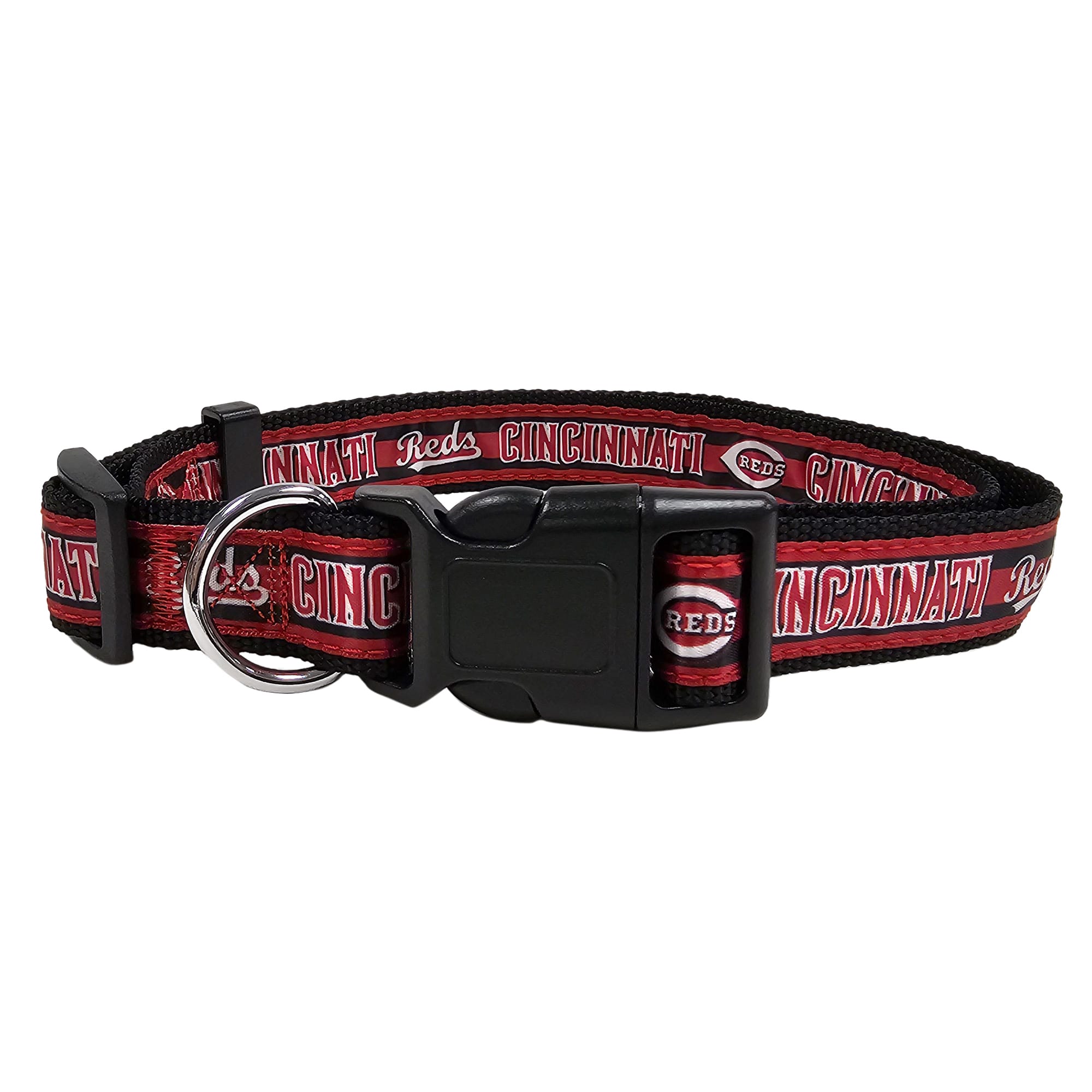 Pets First MLB Satin Dog Collar, Small, Cincinnati Reds | Petco