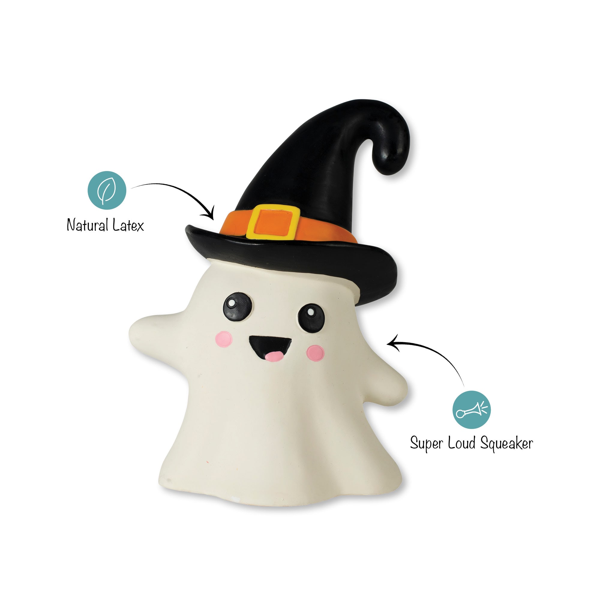 PetShop by Fringe Studio One Wicked Ghost Latex Dog Toy, Small | Petco