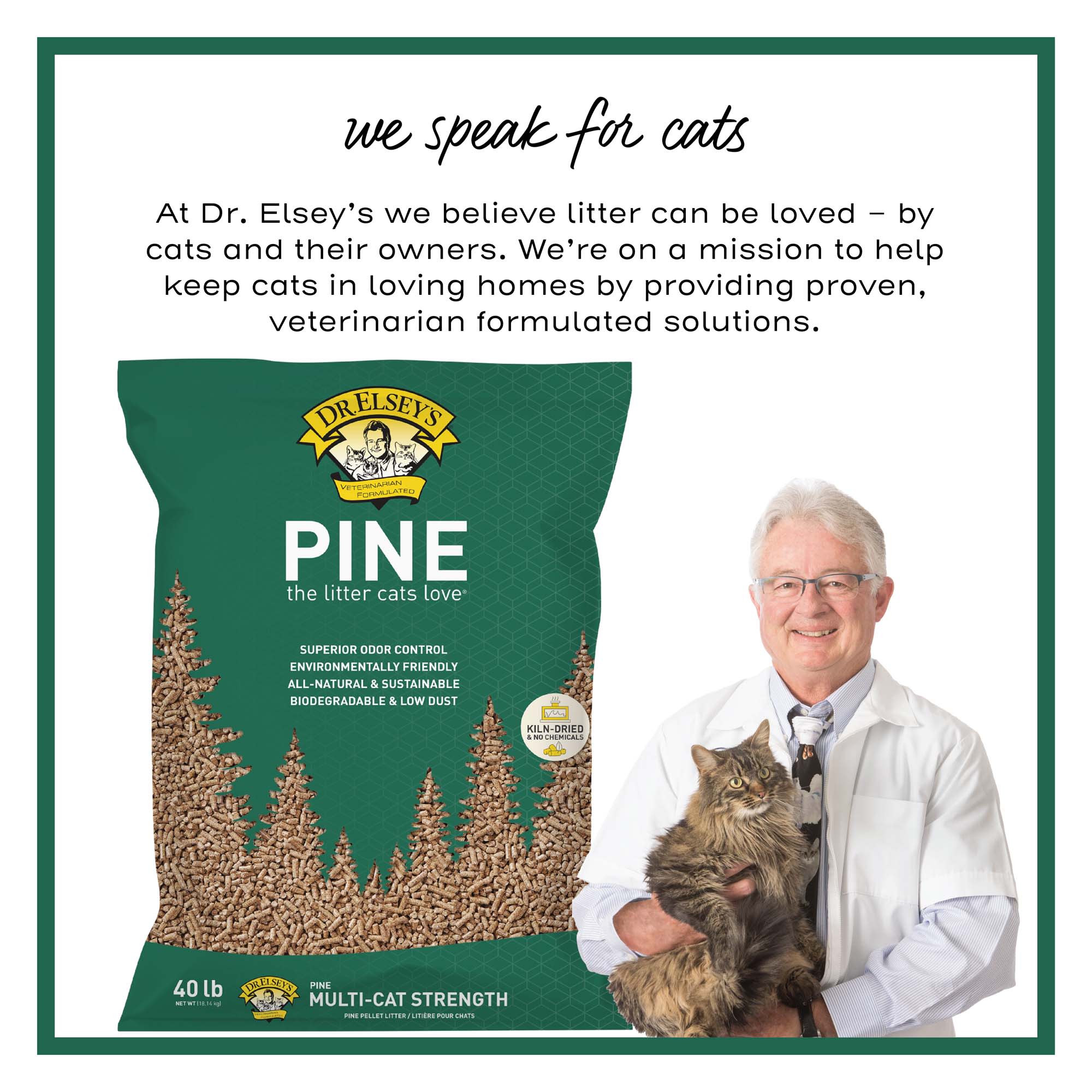 Dr. Elsey's Pine All-Natural Kiln-Dried Cat Litter, 40 lbs.