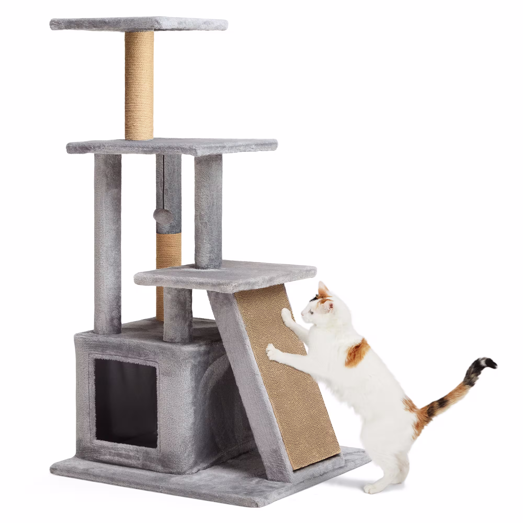 EveryYay Cozy Condo 4-Level Cat Tree with Ramp for Large Cats