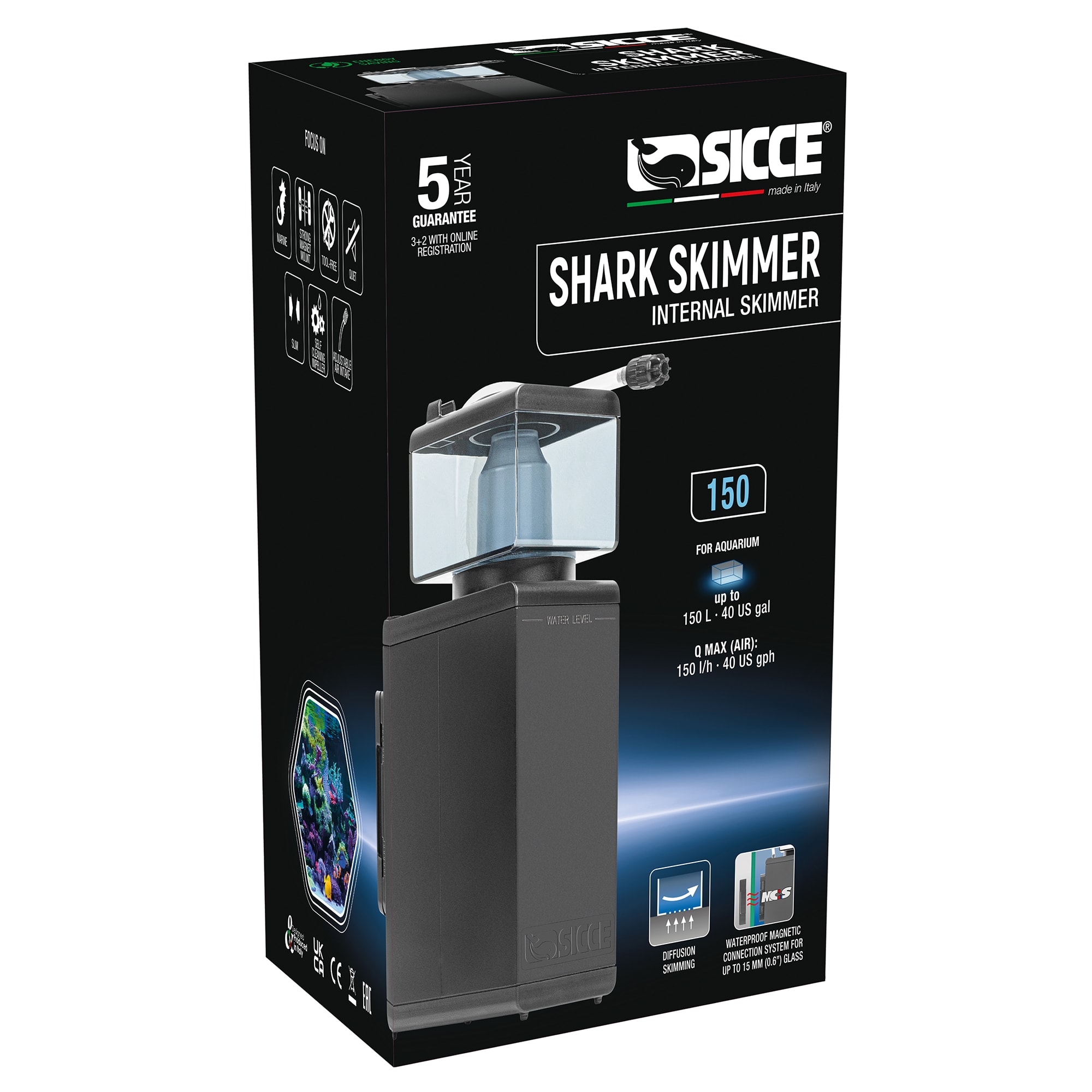 Sicce Shark Internal Skimmer, 300 Gallons | Petco