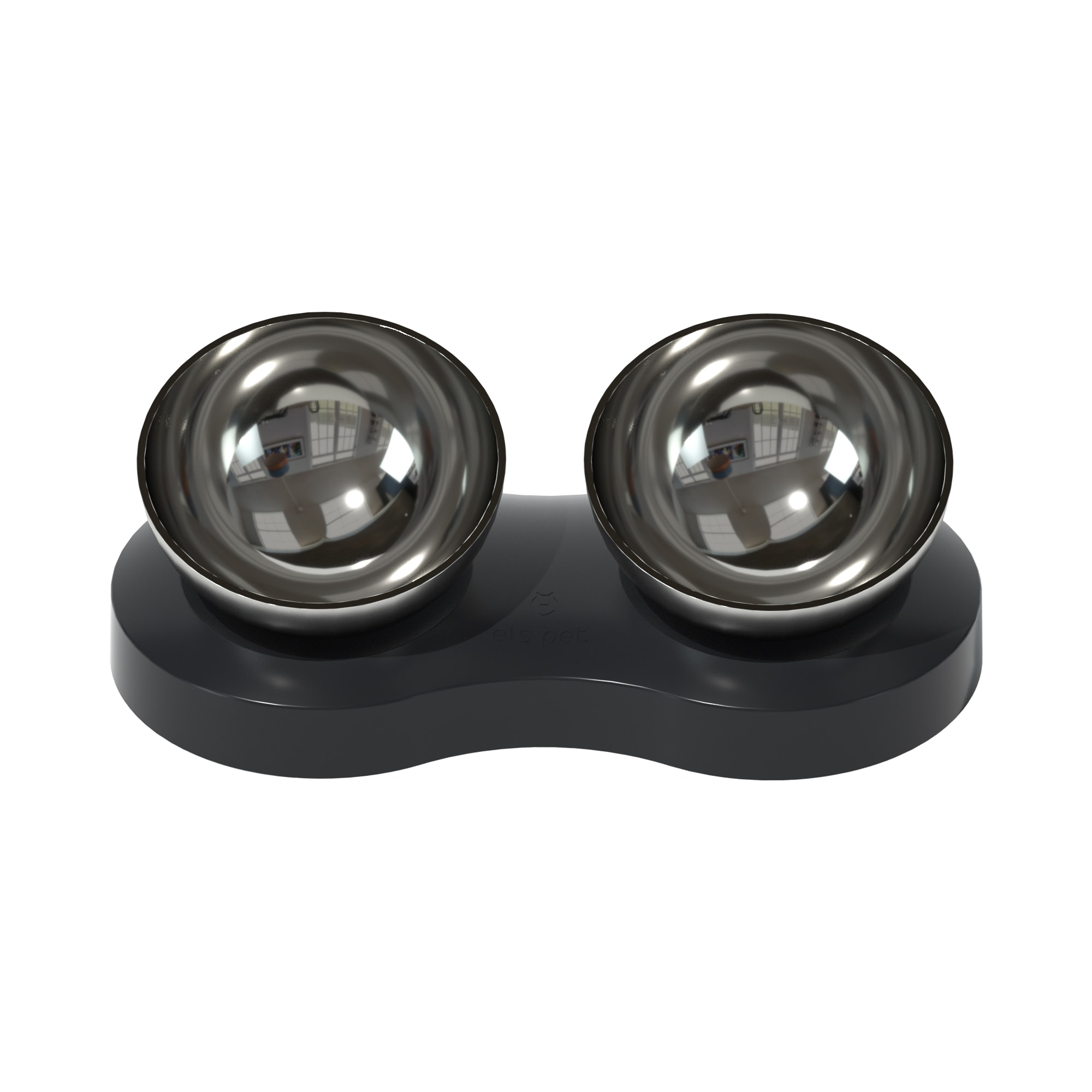 ELS Pet Stainless Steel Dual Bowls Cat Feeder, 2 Cups | Petco