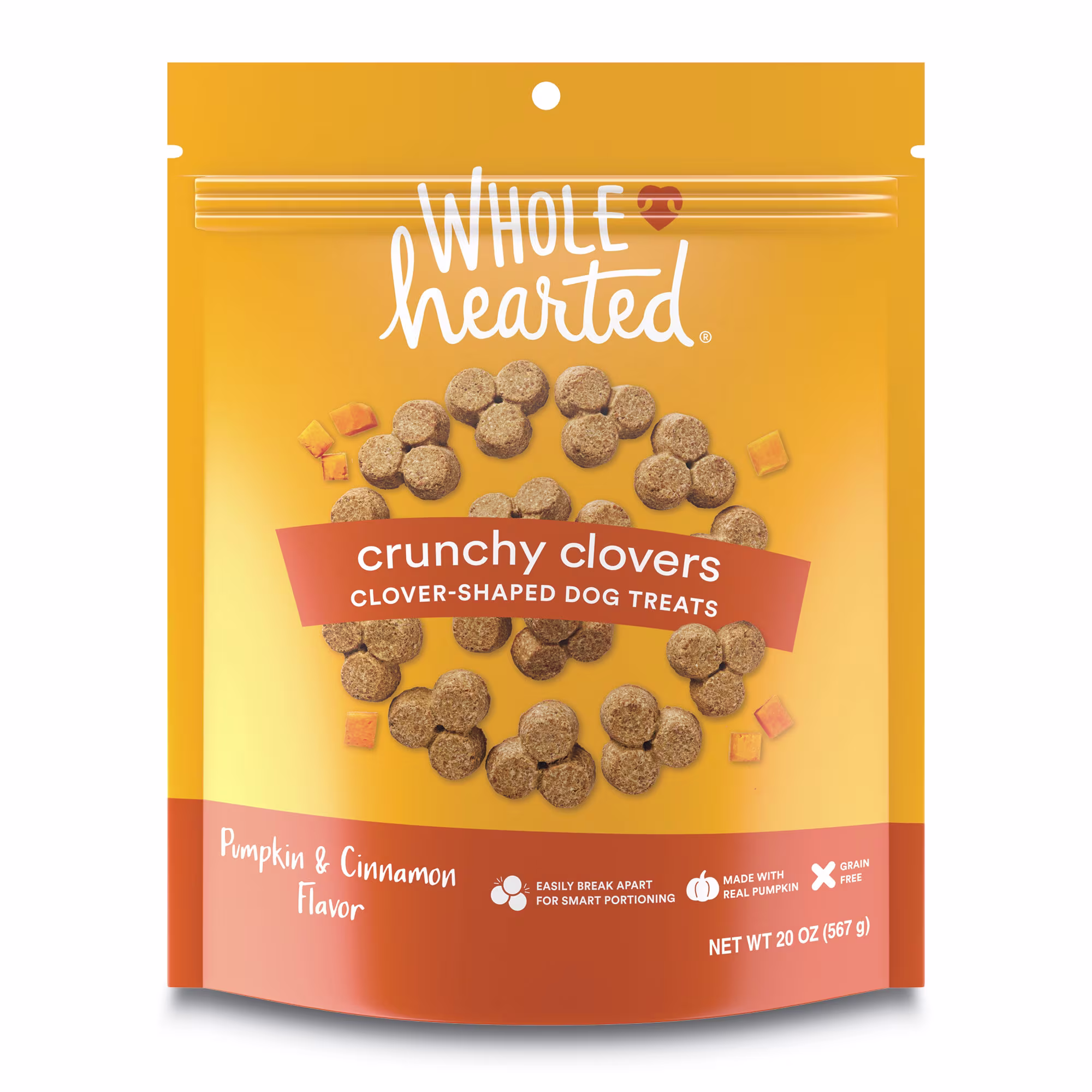Image showcasing WholeHearted Grain Free Pumpkin Biscuit Dog Treats, 20 oz. | Petco