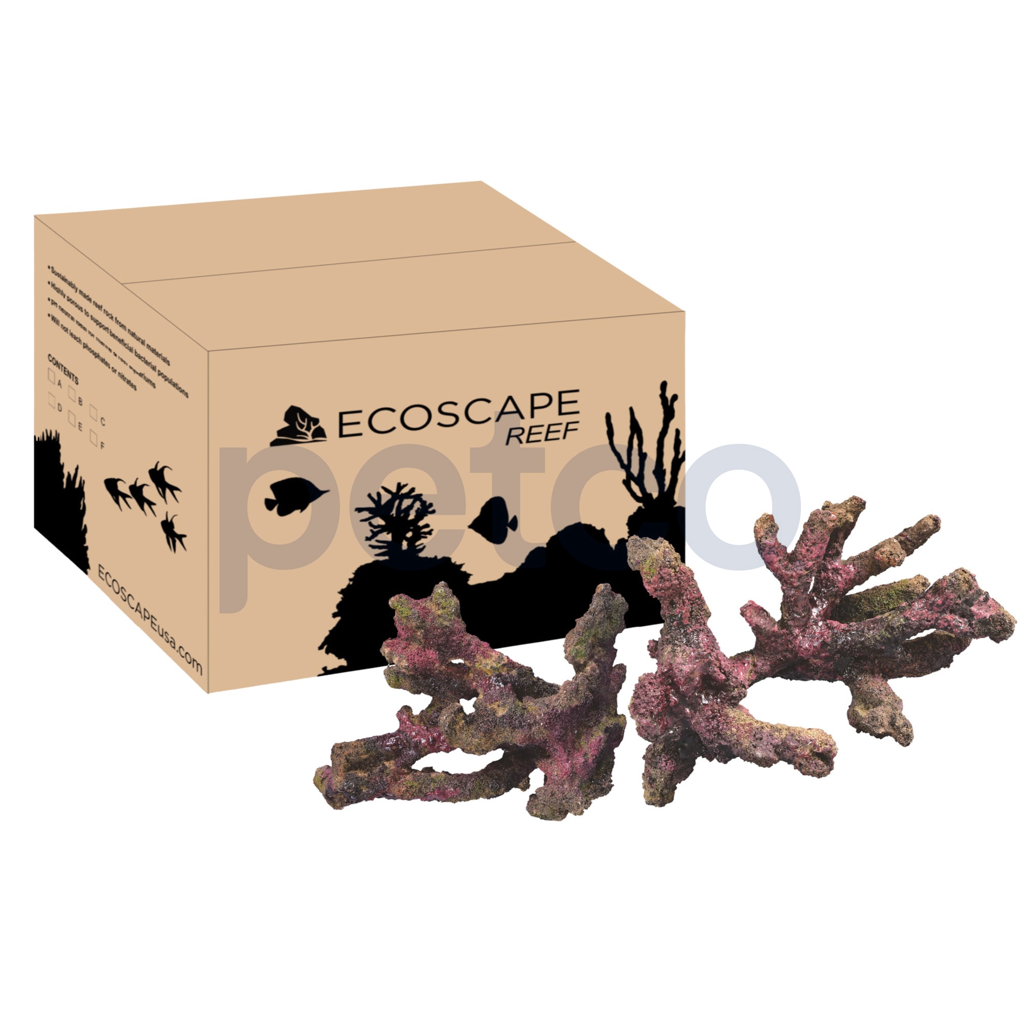 Ecoscape Reef Rock: Mixed Branch Box, Fits 40 Gal Tank