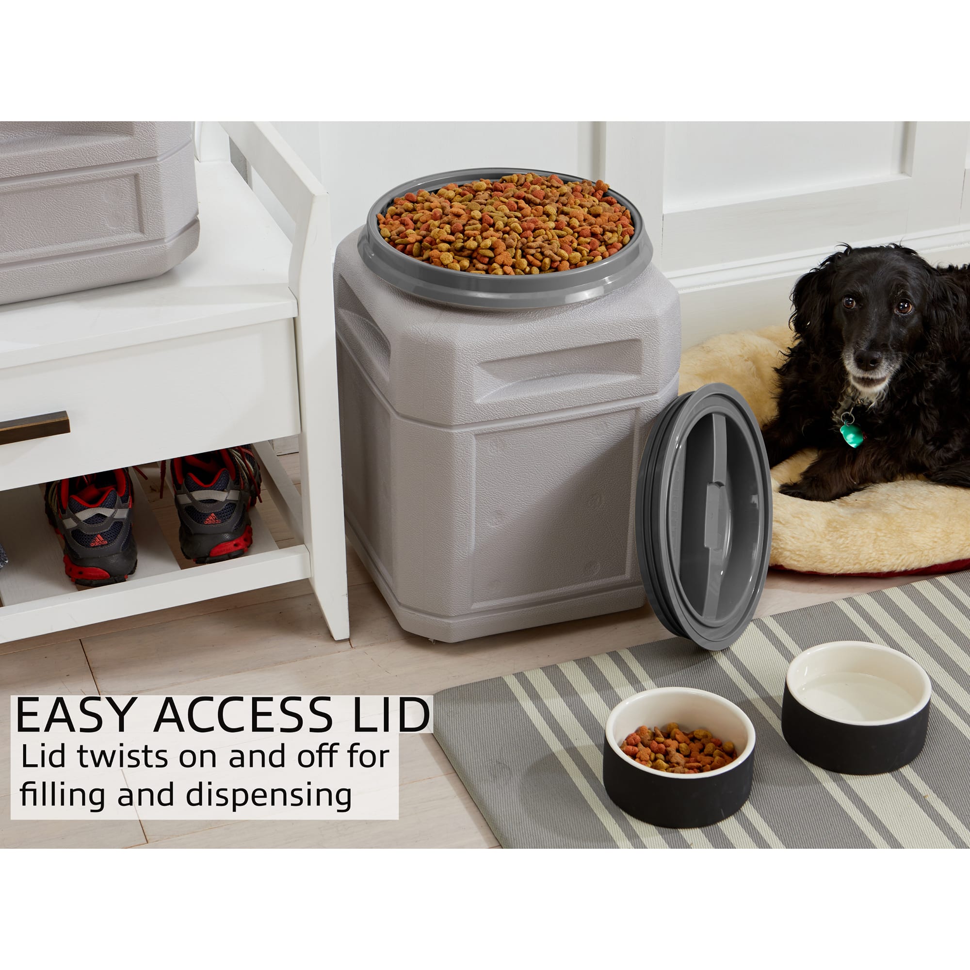 20 lbs dog food container Airtight 20 Lb Dog Food Container with Wheels  MJ's Pet Closet