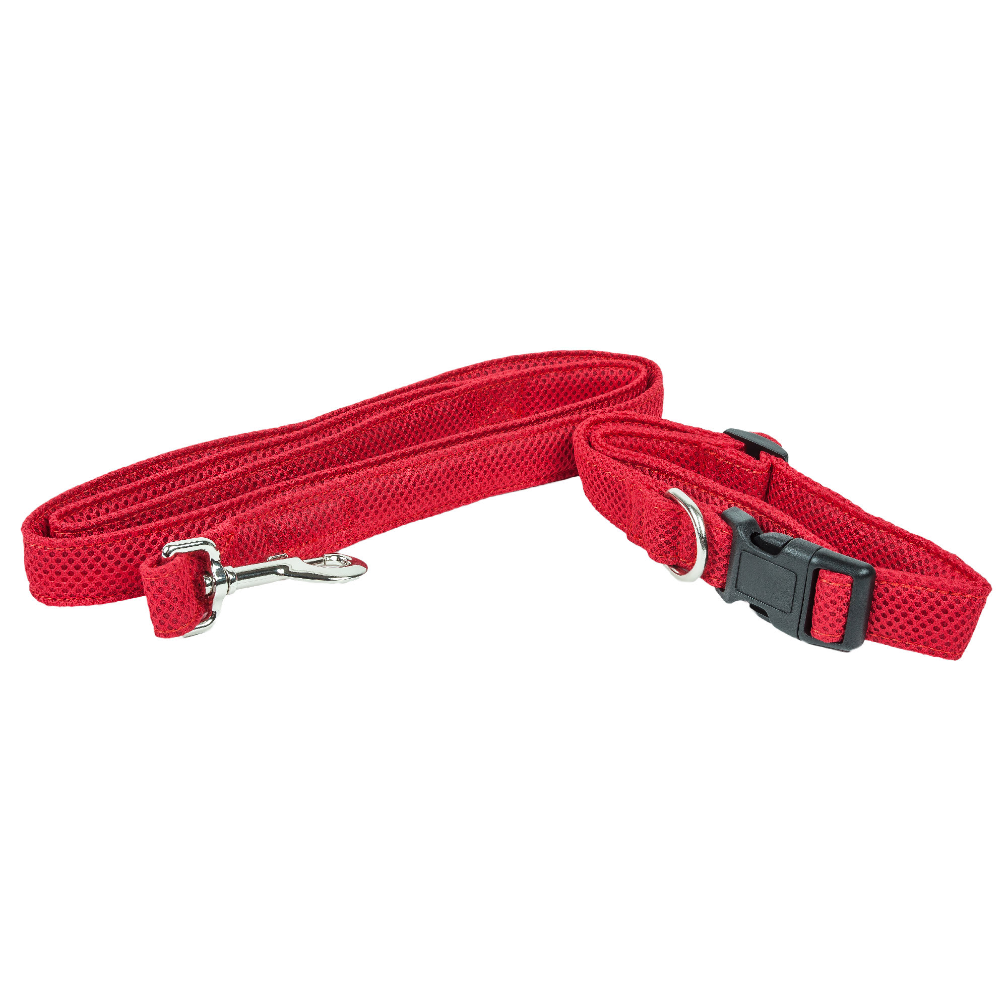 Pet Life 'Aero Mesh' 2-In-1 Dual Sided Comfortable and Breathable Adjustable Mesh Dog Leash-Collar - Medium - Orange
