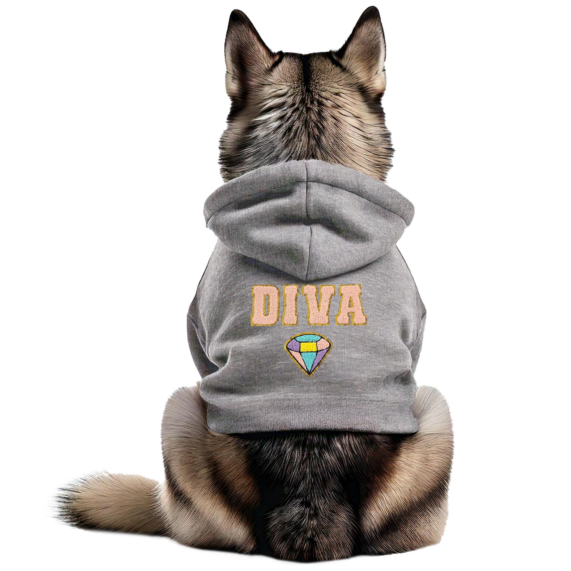 Buttercup Dogs That Rock Diva Dog Hoodie, X-Small, Heather Gray