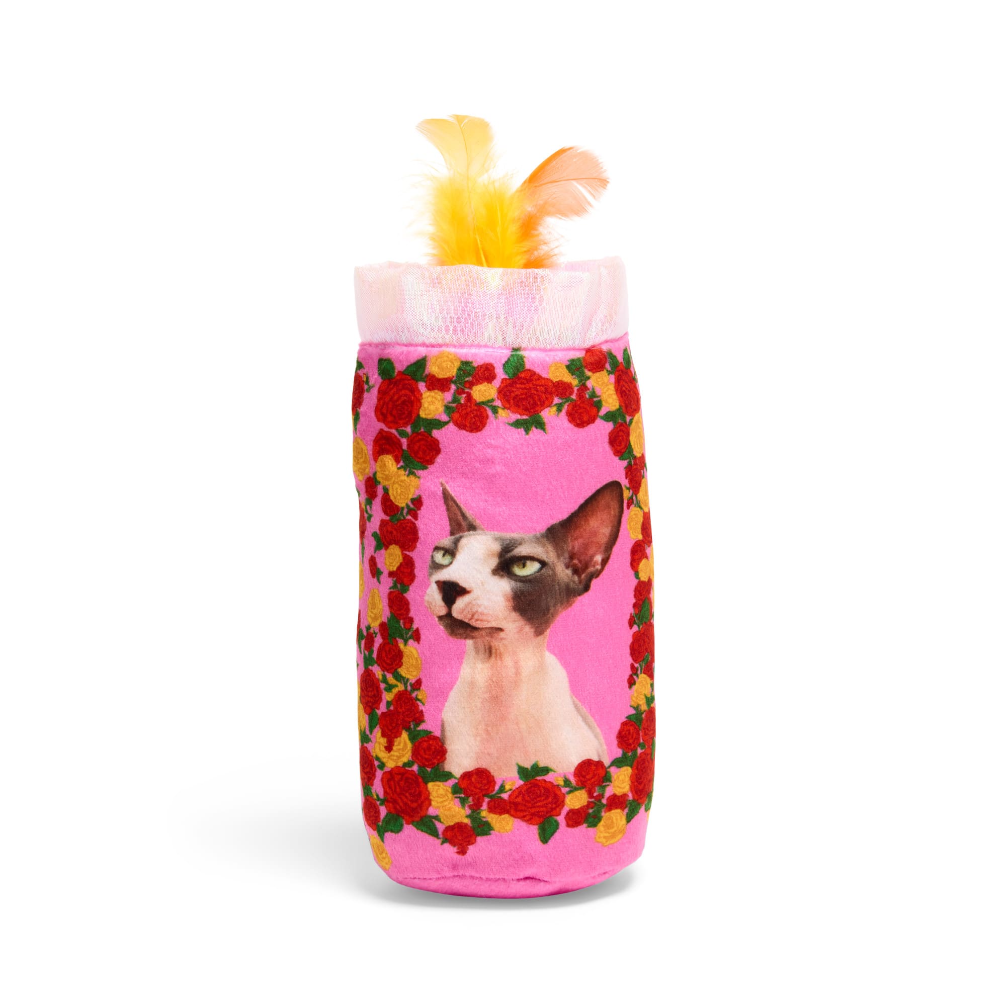 Bootique Plush Pink Candle Cat Kicker Toy, Small | Petco