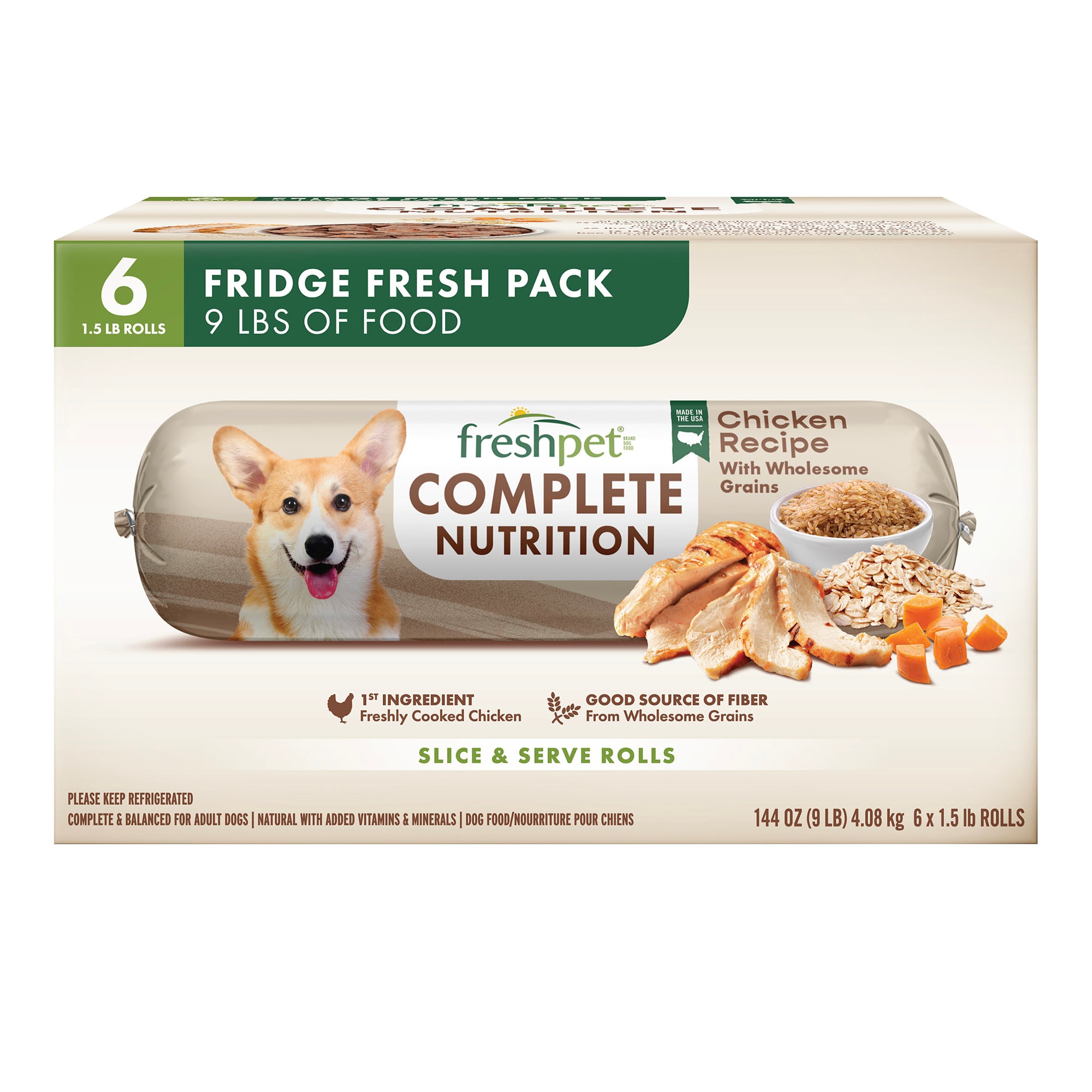 Freshpet Complete Nutrition Chicken Roll Healthy Natural Dog
