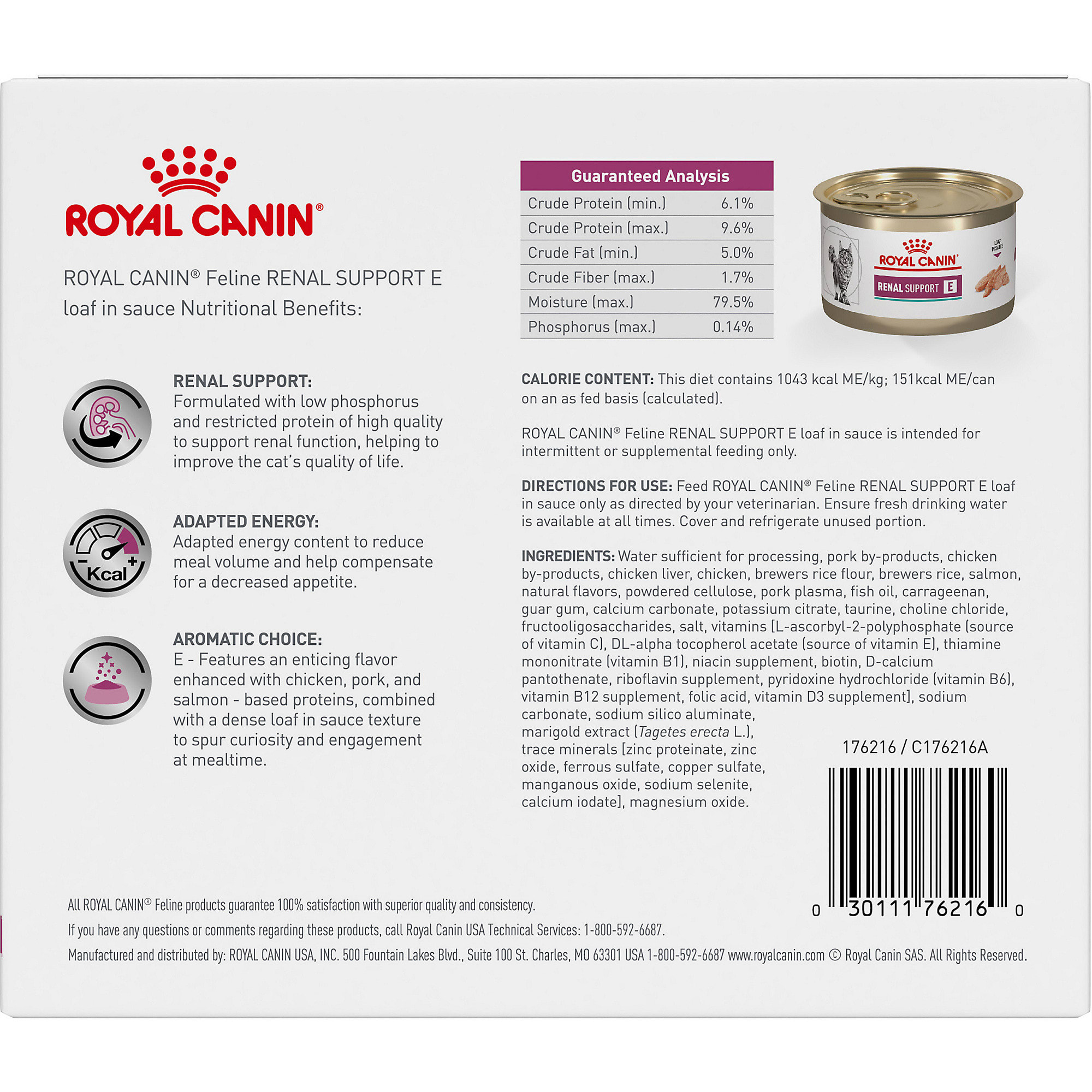 Royal Canin Veterinary Diet Feline Renal Support E Adult Loaf in